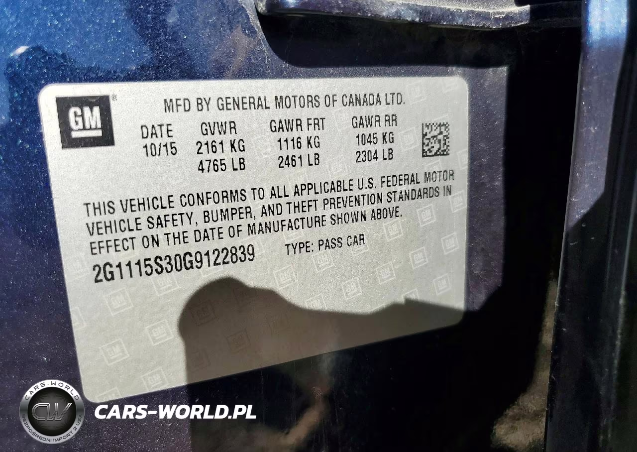2016 Chevrolet Impala Lt VIN:2G1115S30G9122839 - 12