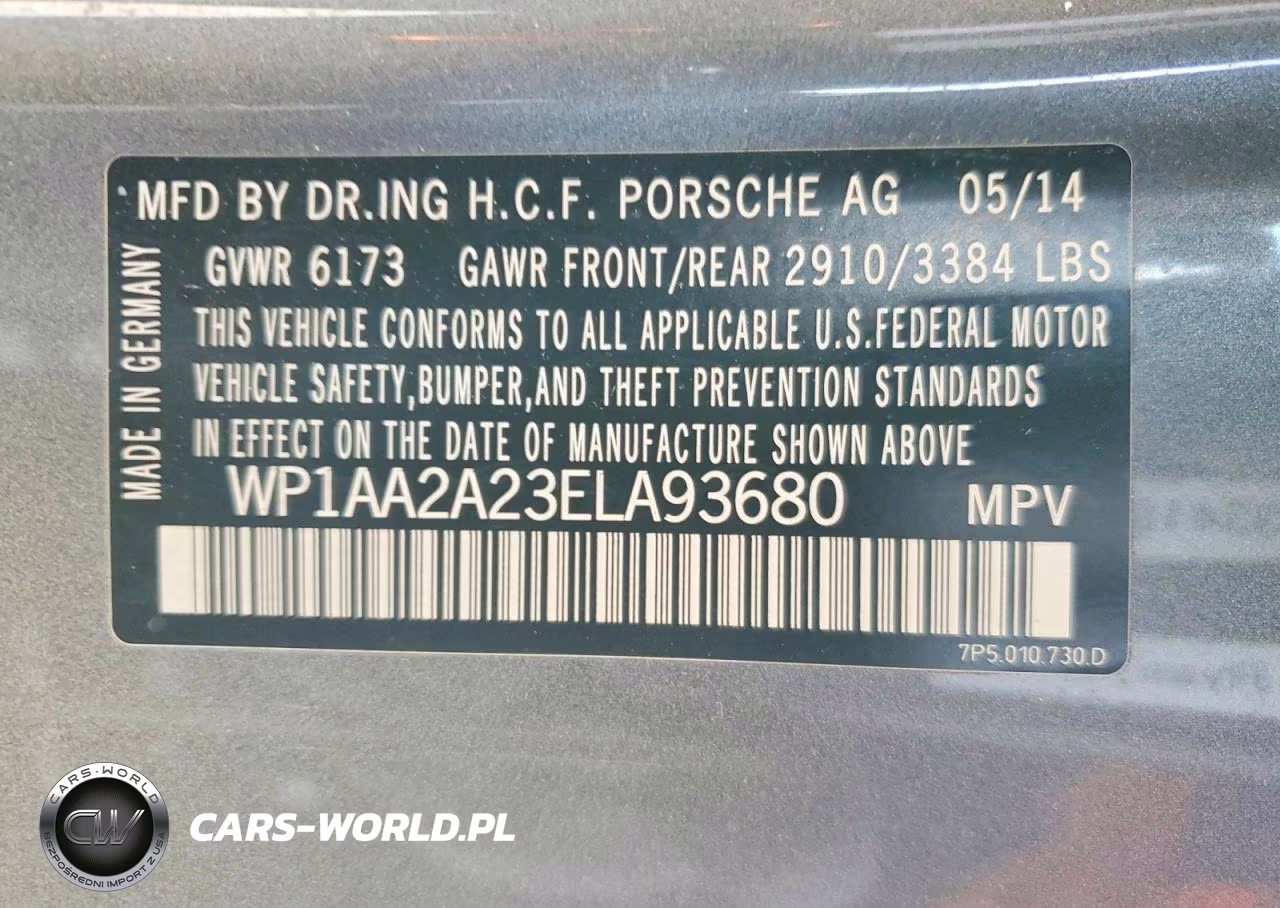 2014 Porsche Cayenne VIN:WP1AA2A23ELA93680 - 13