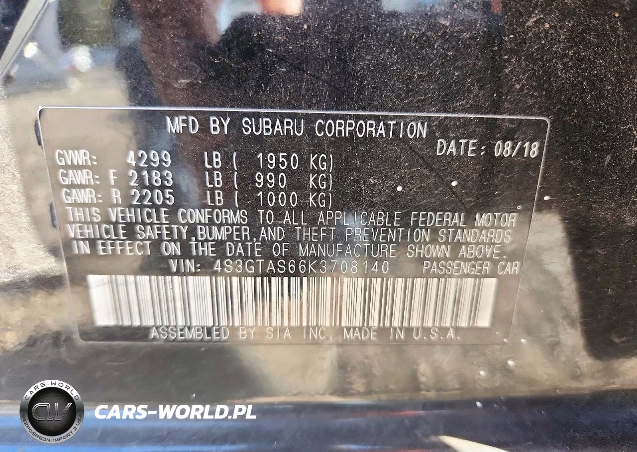 2019 Subaru Impreza Limited VIN:4S3GTAS66K3708140 - 13
