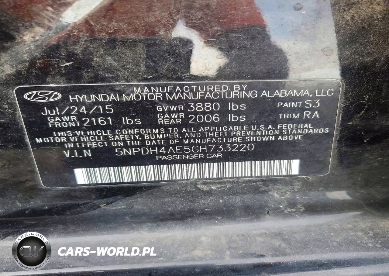 2016 Hyundai Elantra Se VIN:5NPDH4AE5GH733220 - 12