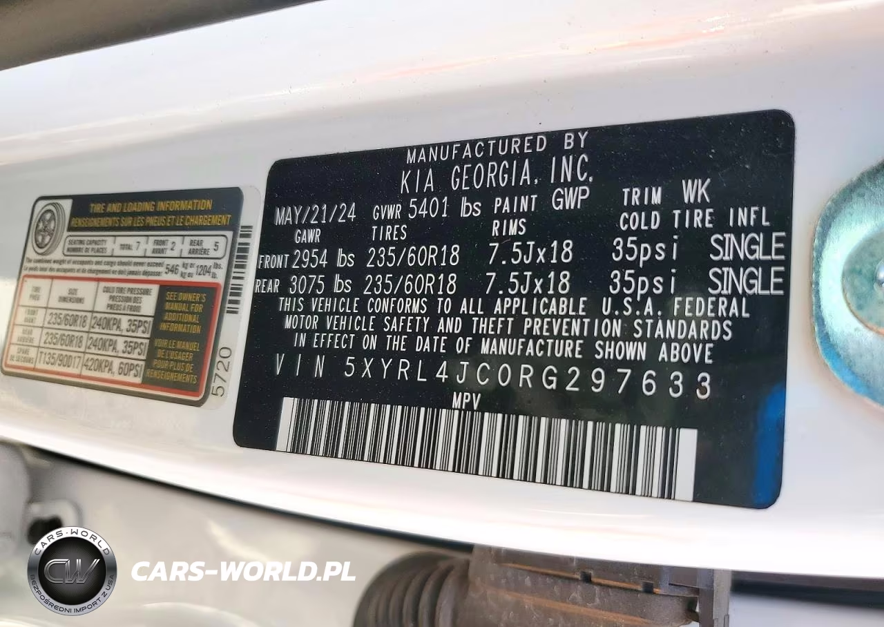 2024 Kia Sorento S VIN:5XYRL4JC0RG297633 - 12