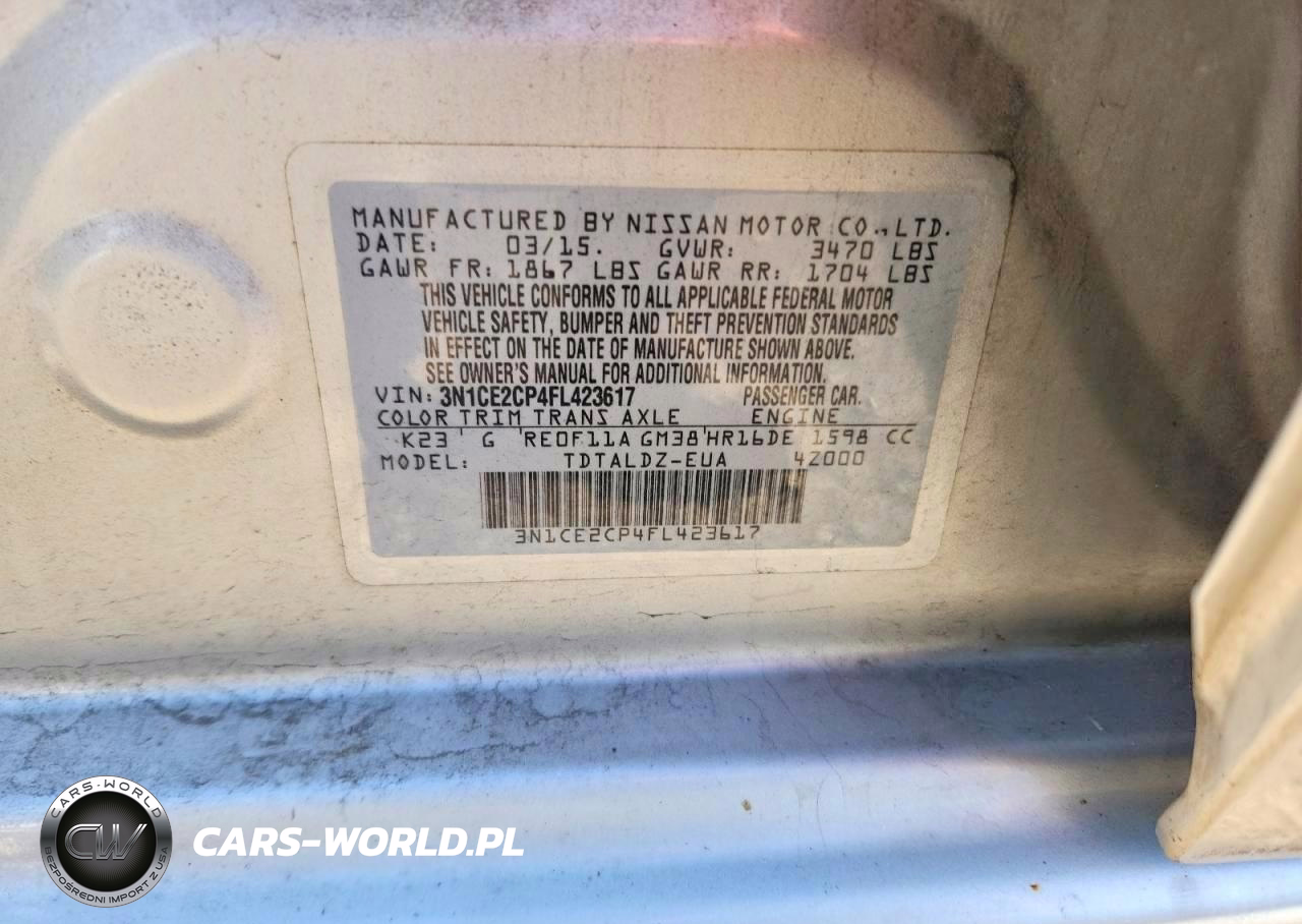 2015 Nissan Versa Note S VIN:3N1CE2CP4FL423617 - 12