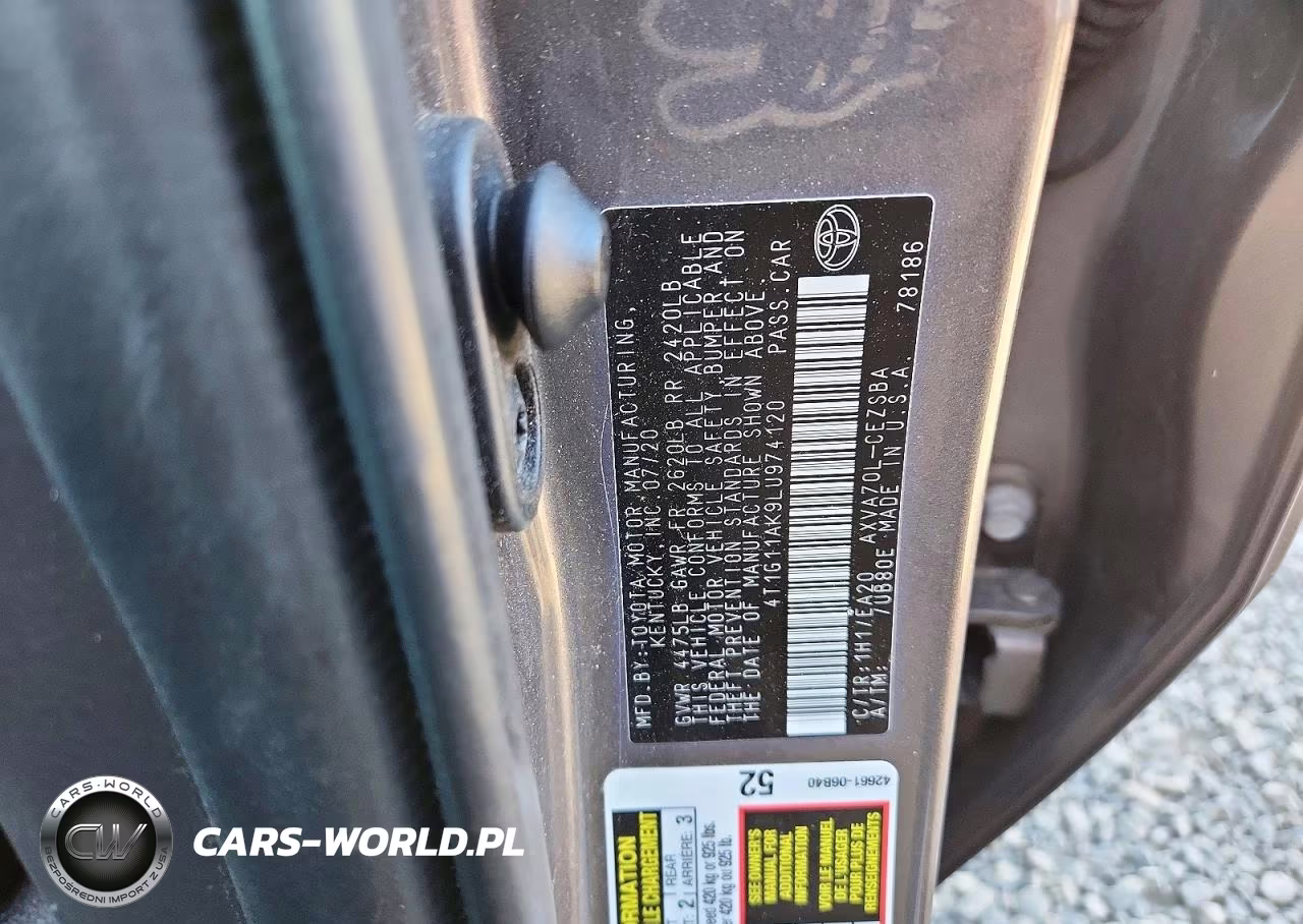 2020 Toyota Camry Se VIN:4T1G11AK9LU974120 - 12