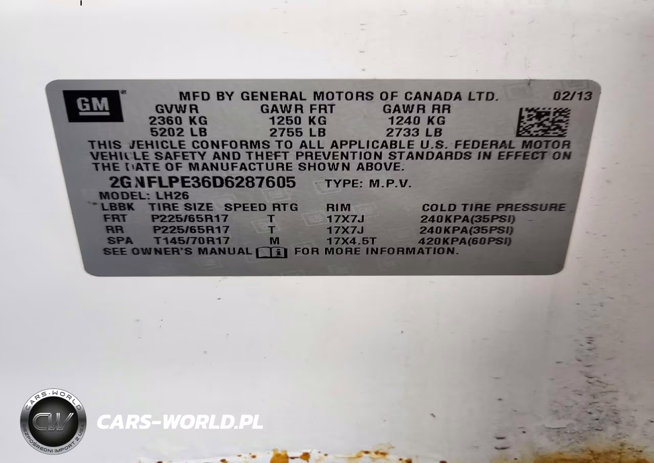 2013 Chevrolet Equinox Lt VIN:2GNFLPE36D6287605 - 13