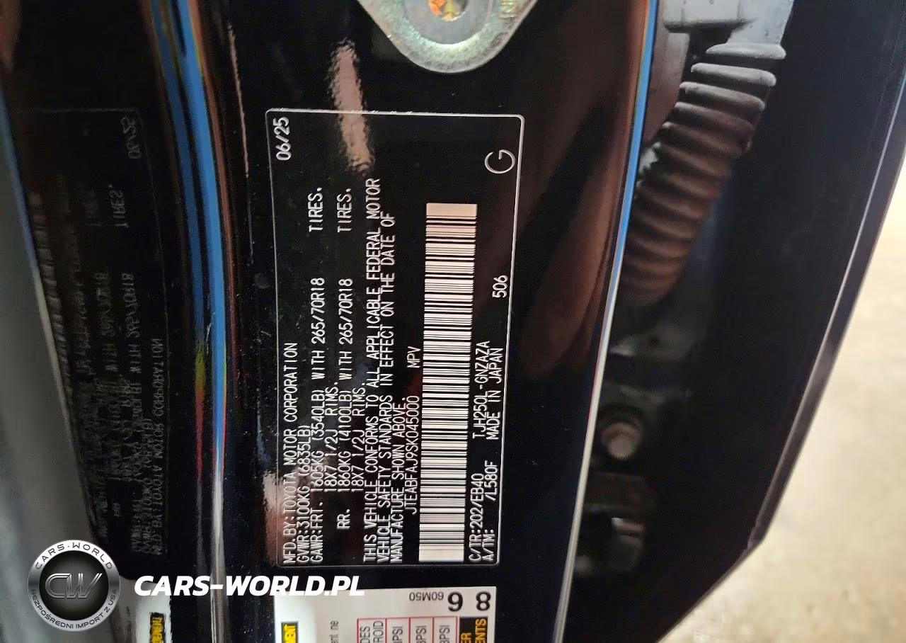 2025 Toyota Land Cruiser Base VIN:JTEABFAJ9SK045000 - 13