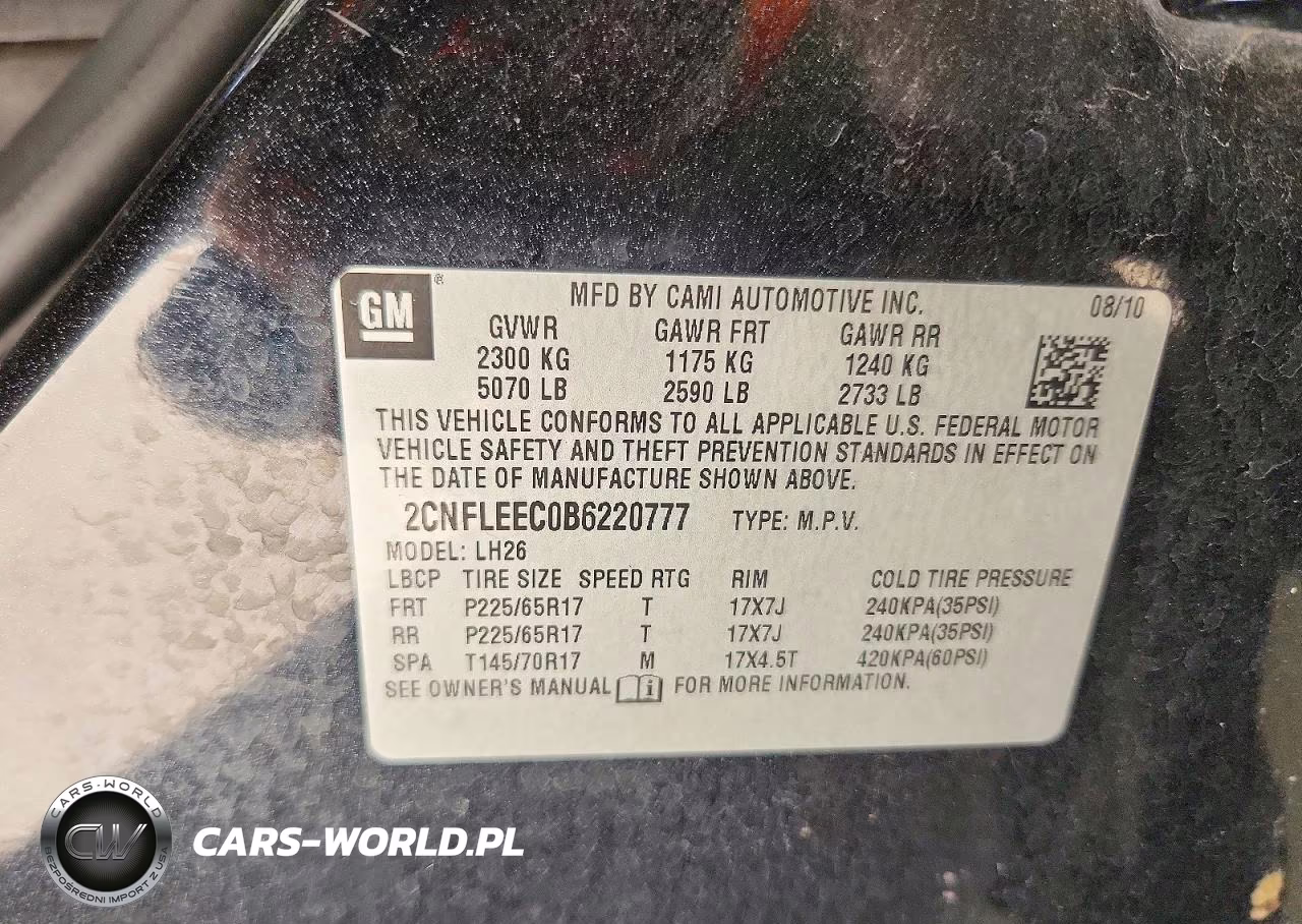 2011 Chevrolet Equinox Lt VIN:2CNFLEEC0B6220777 - 13