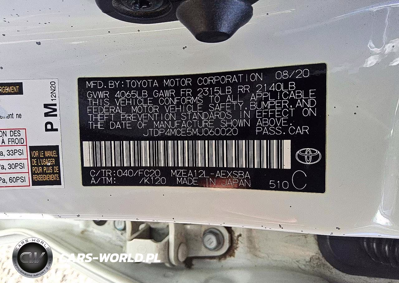 2021 Toyota Corolla Se VIN:JTDP4MCE5MJ060020 - 12