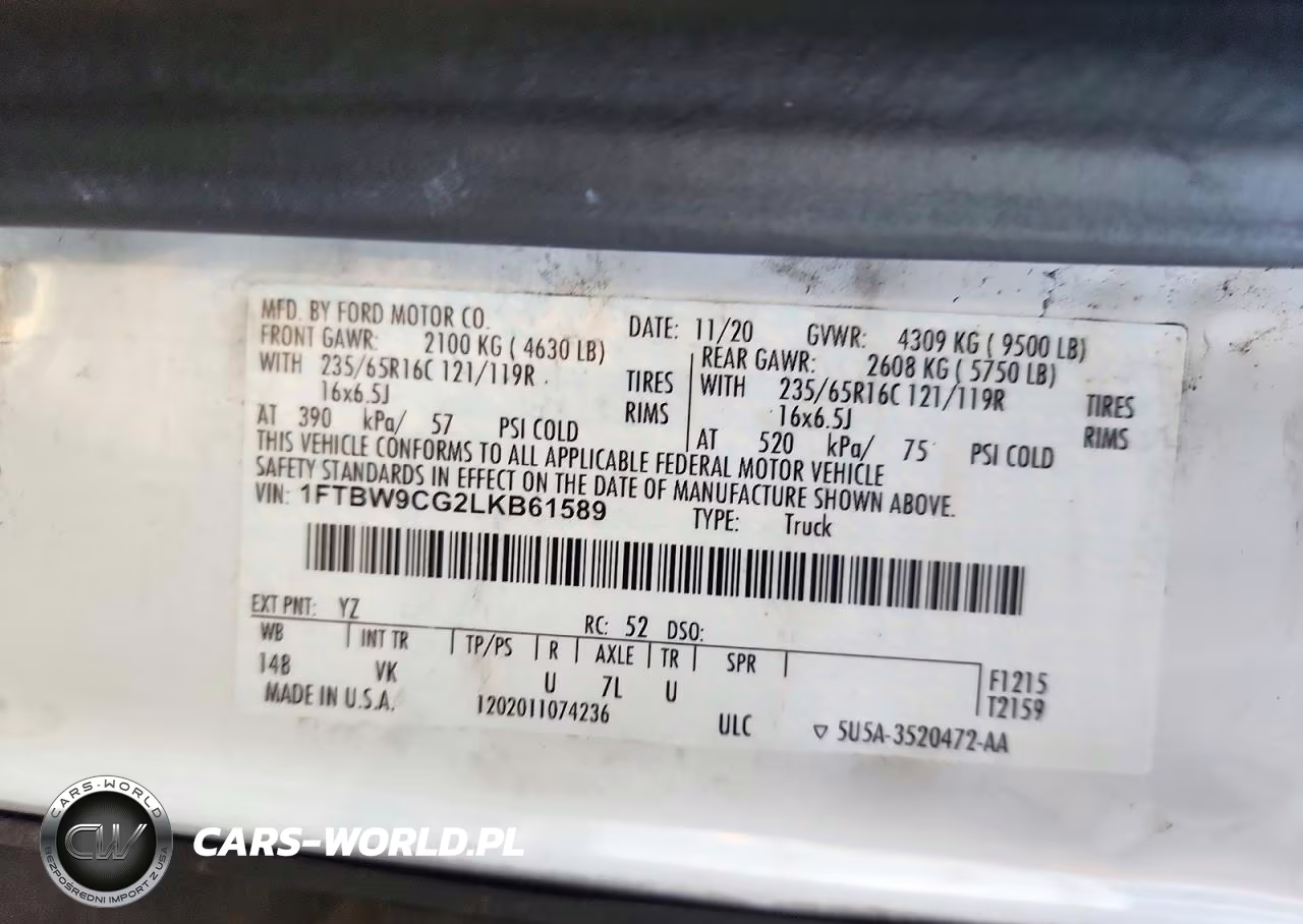 2020 Ford Transit T-350 VIN:1FTBW9CG2LKB61589 - 13