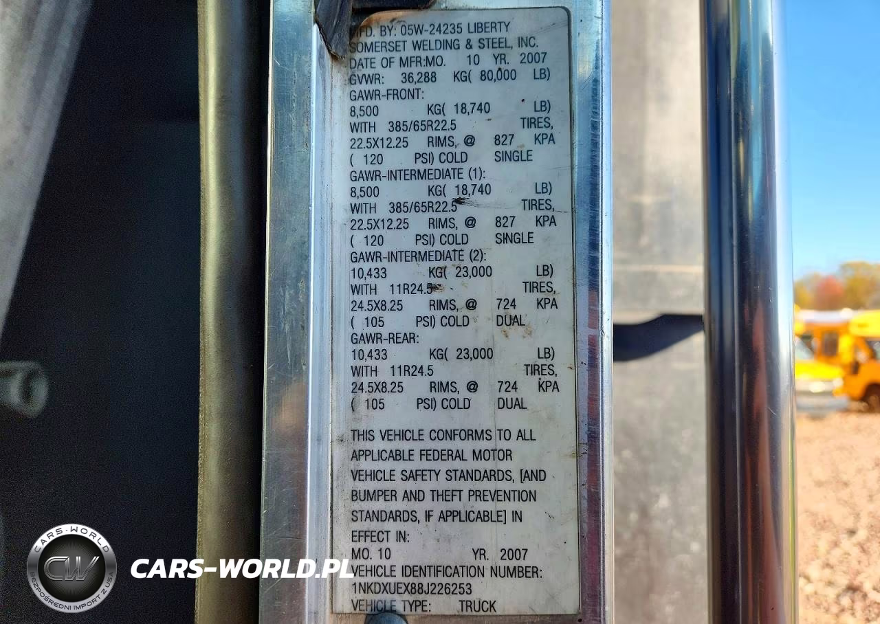 2008 Kenworth T880 Dump Truck VIN:1NKDXUEX88J226253 - 11