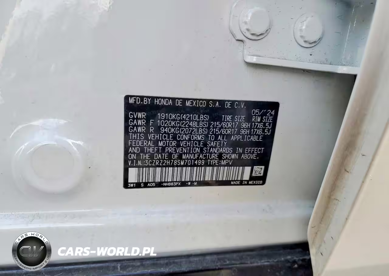 2025 Honda Hr-V Exl VIN:3CZRZ2H78SM701499 - 13
