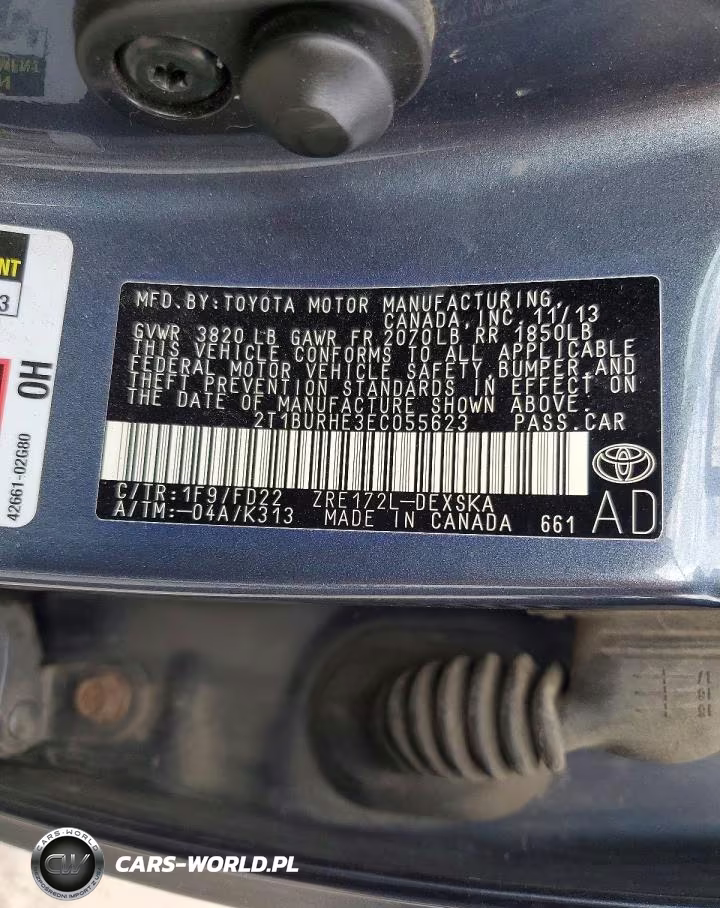 2014 Toyota Corolla S Plus VIN:2T1BURHE3EC055623 - 12