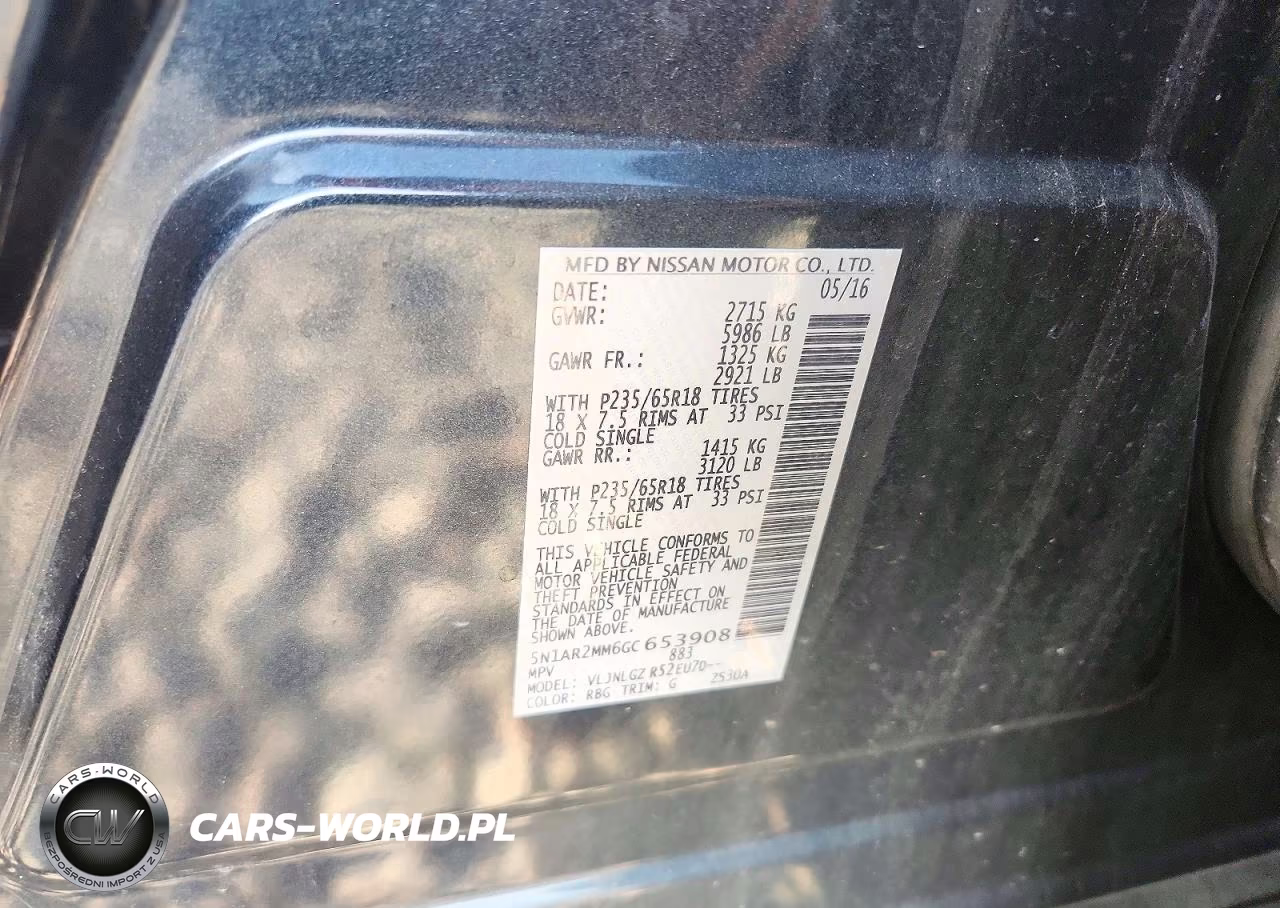 2016 Nissan Pathfinder Sl VIN:5N1AR2MM6GC653908 - 13