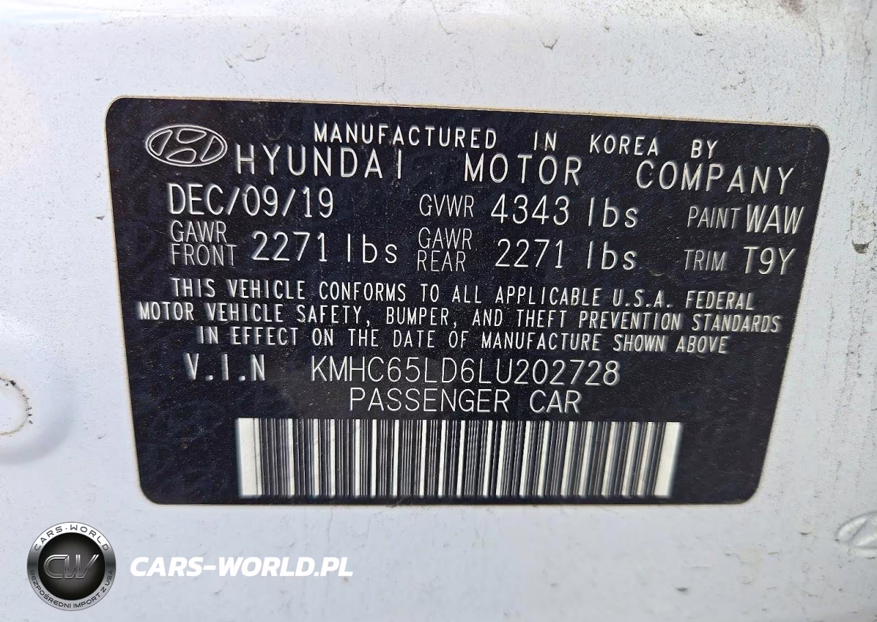 2020 Hyundai Ioniq Se VIN:KMHC65LD6LU202728 - 12