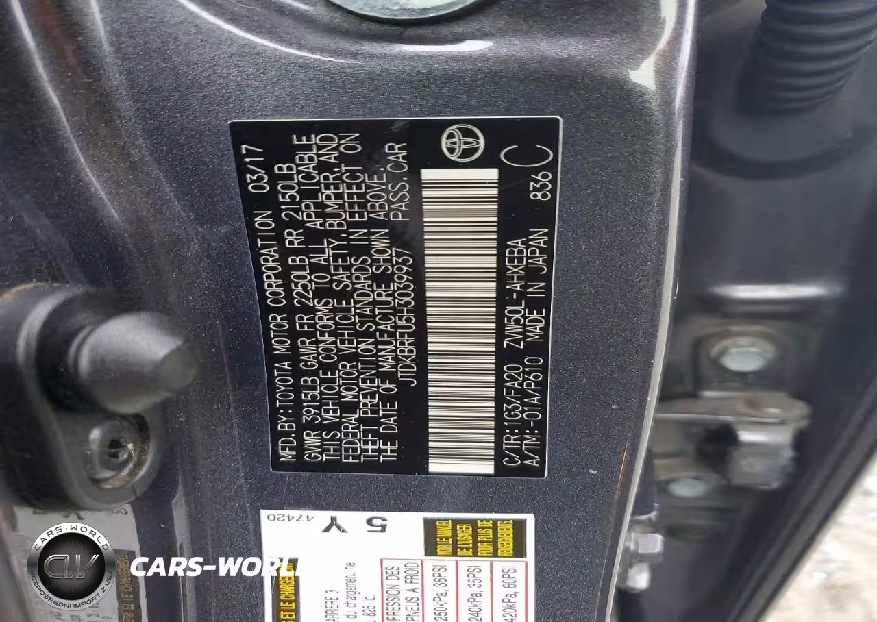 2017 Toyota Prius Two VIN:JTDKBRFU5H3039937 - 12