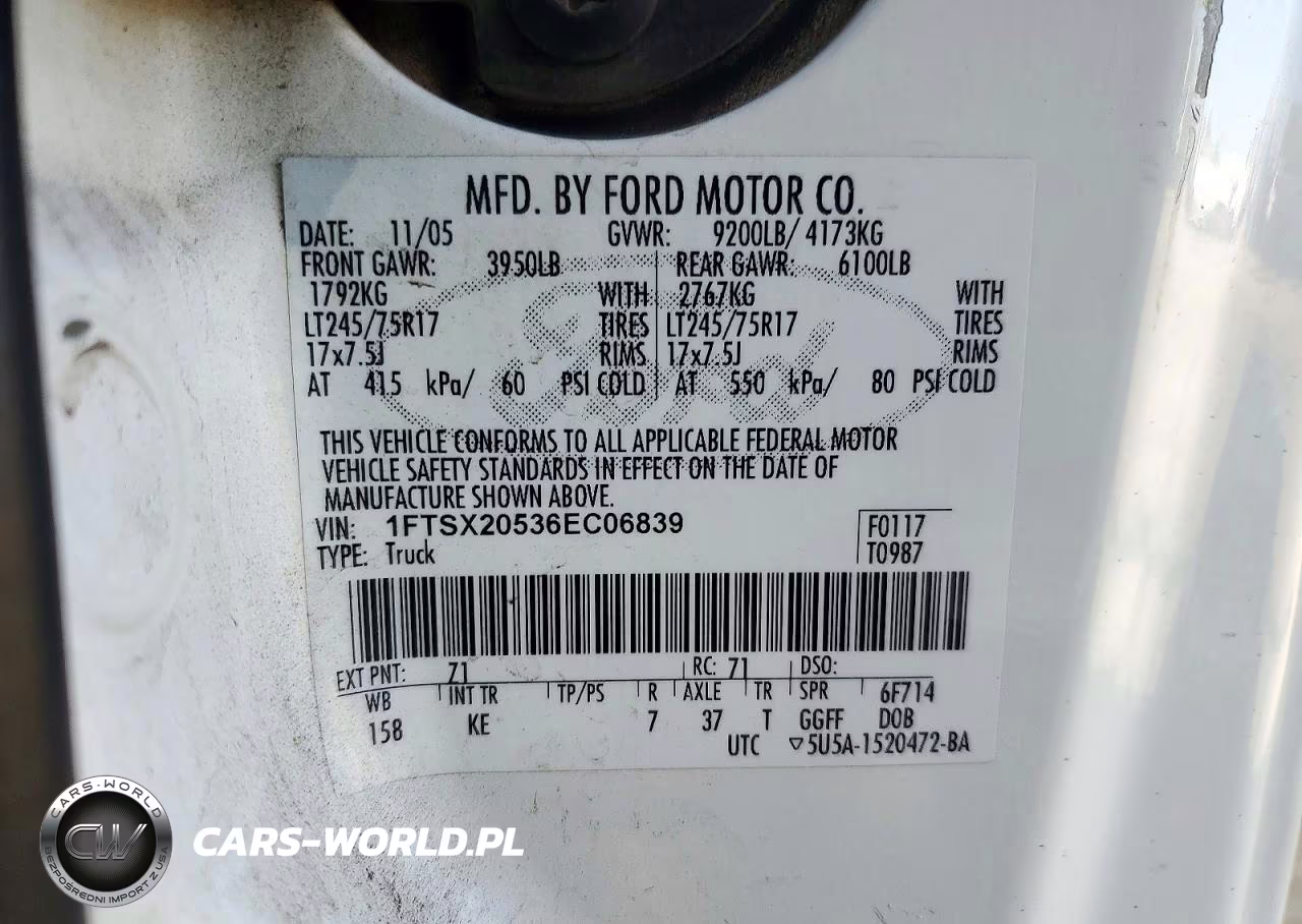 2006 Ford F250 Super Duty VIN:1FTSX20536EC06839 - 12