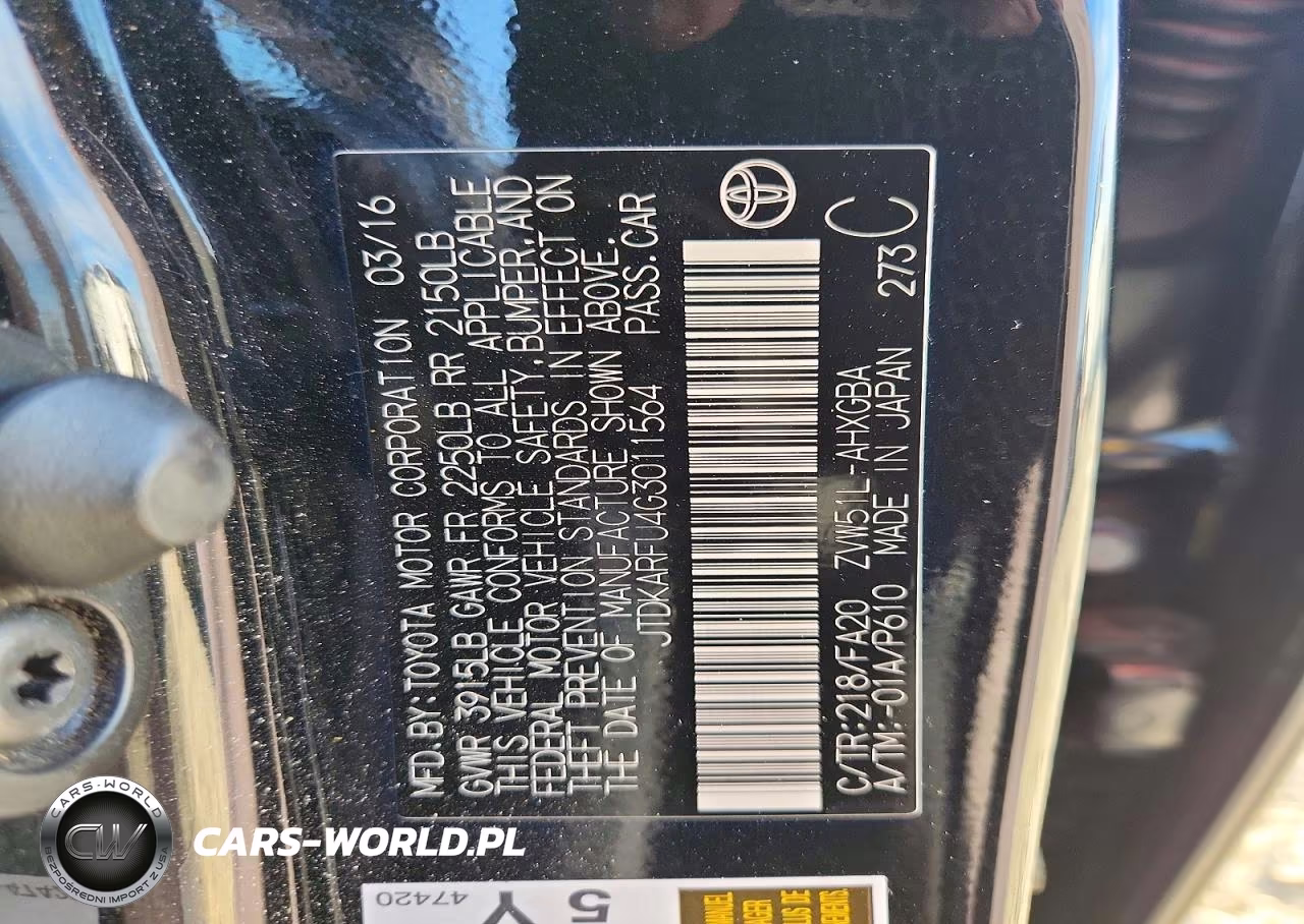 2016 Toyota Prius Three VIN:JTDKARFU4G3011564 - 12