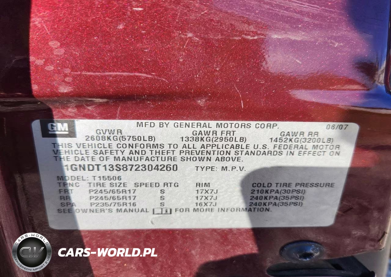 2007 Chevrolet Trailblazer Ls VIN:1GNDT13S872304260 - 12