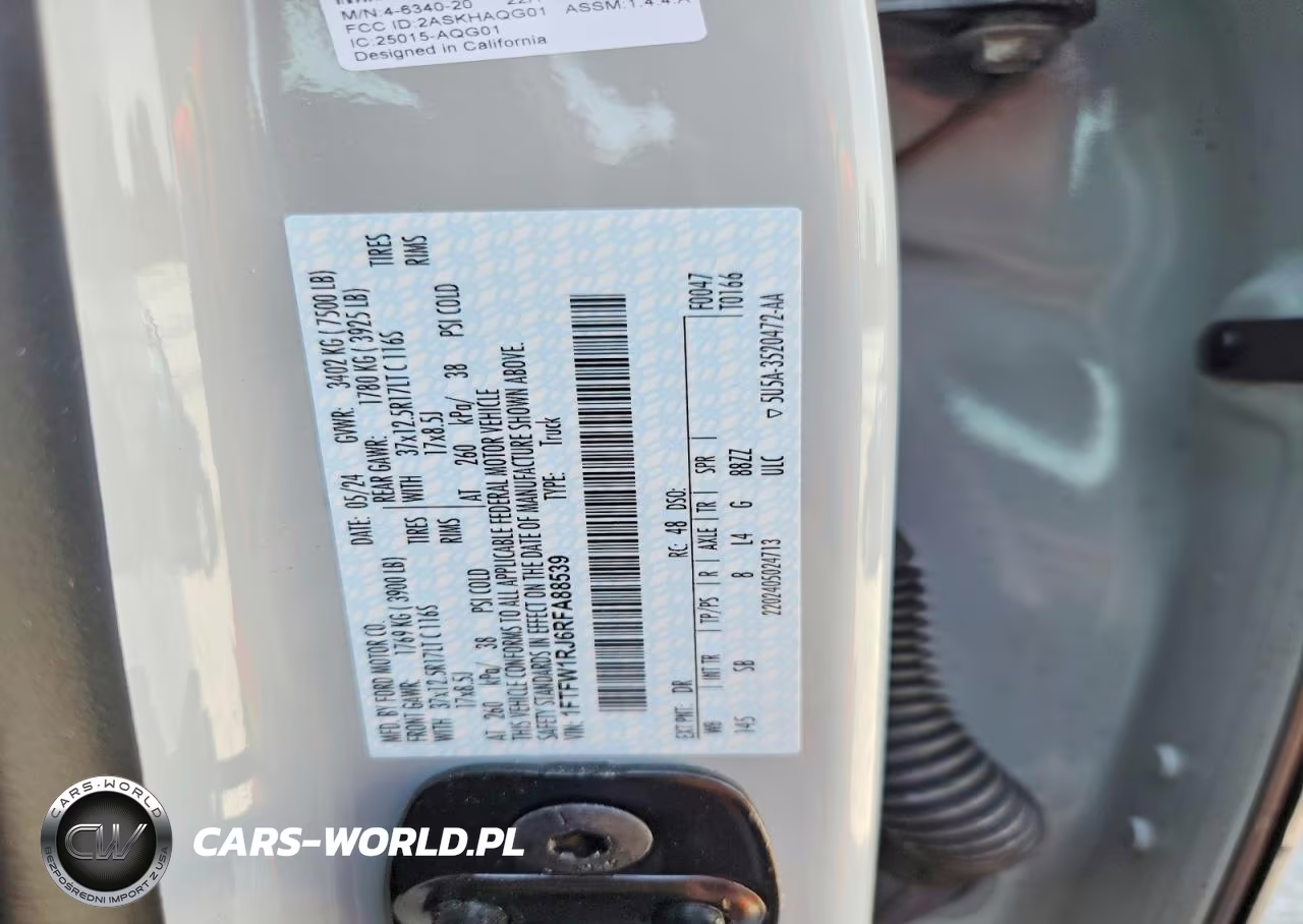 2024 Ford F150 Raptor VIN:1FTFW1RJ6RFA88539 - 12