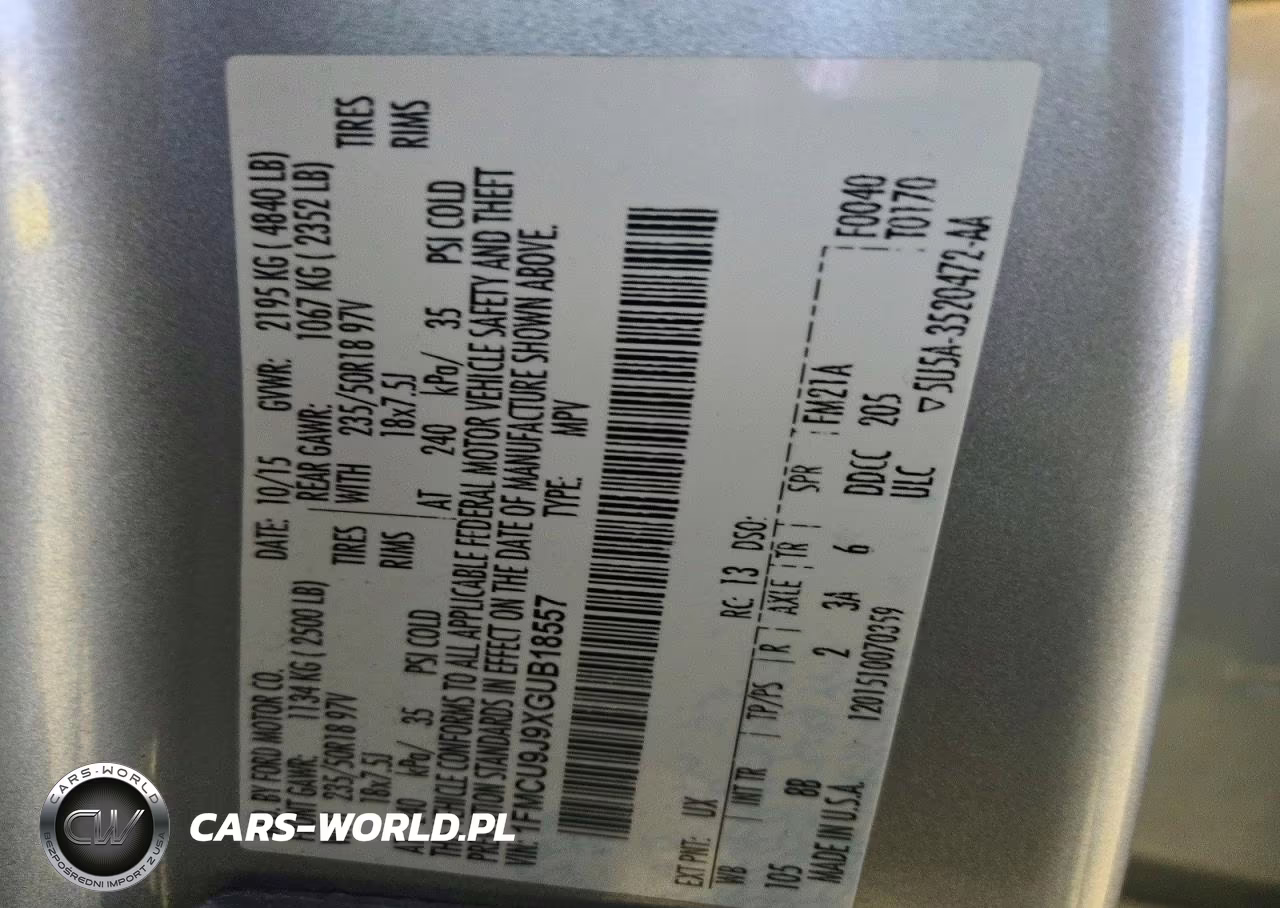 2016 Ford Escape Titanium VIN:1FMCU9J9XGUB18557 - 14