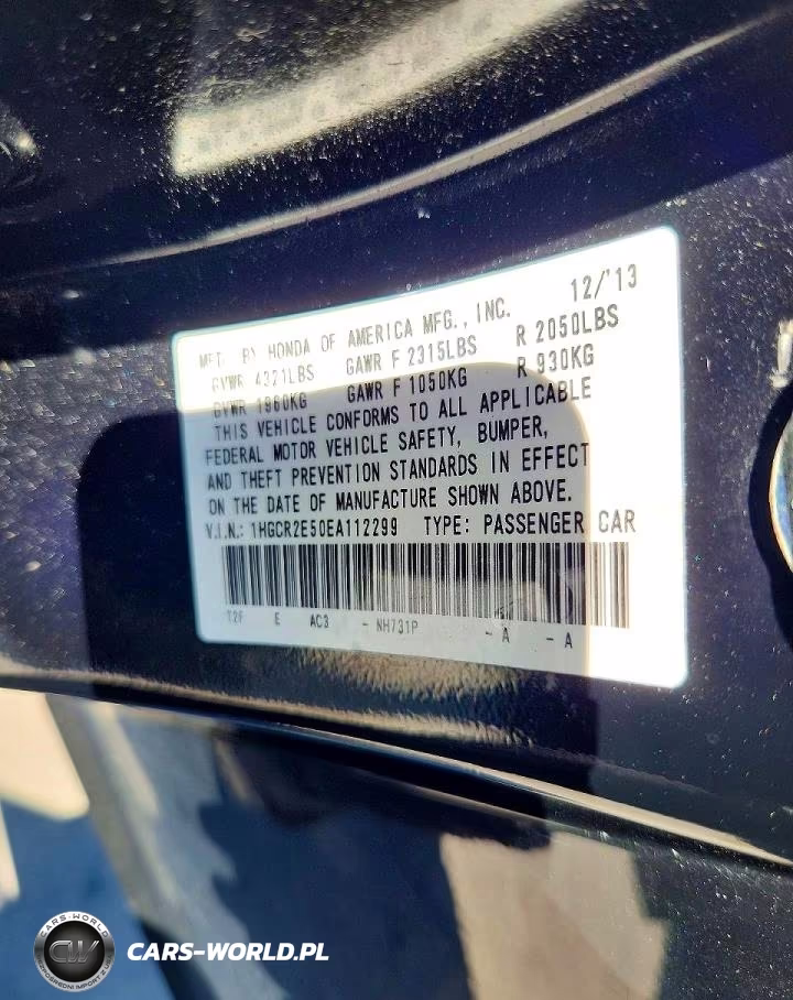 2014 Honda Accord Sport VIN:1HGCR2E50EA112299 - 13