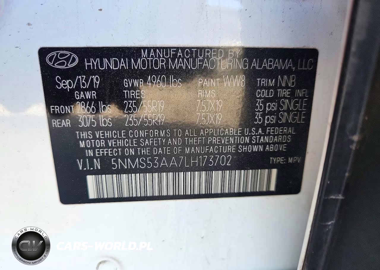 2020 Hyundai Santa Fe Limited 2.0T VIN:5NMS53AA7LH173702 - 13