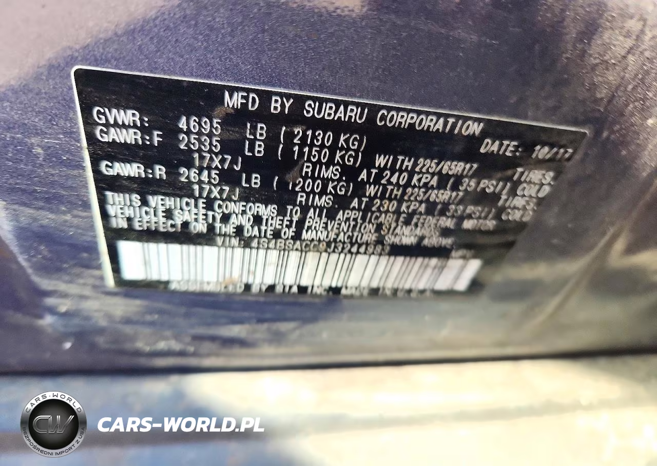 2018 Subaru Outback 2.5I Premium VIN:4S4BSACC9J3244983 - 12