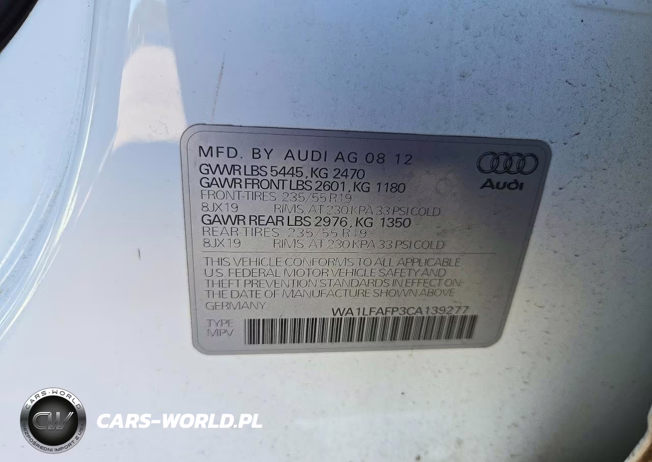 2012 Audi Q5 Premium Plus VIN:WA1LFAFP3CA139277 - 13