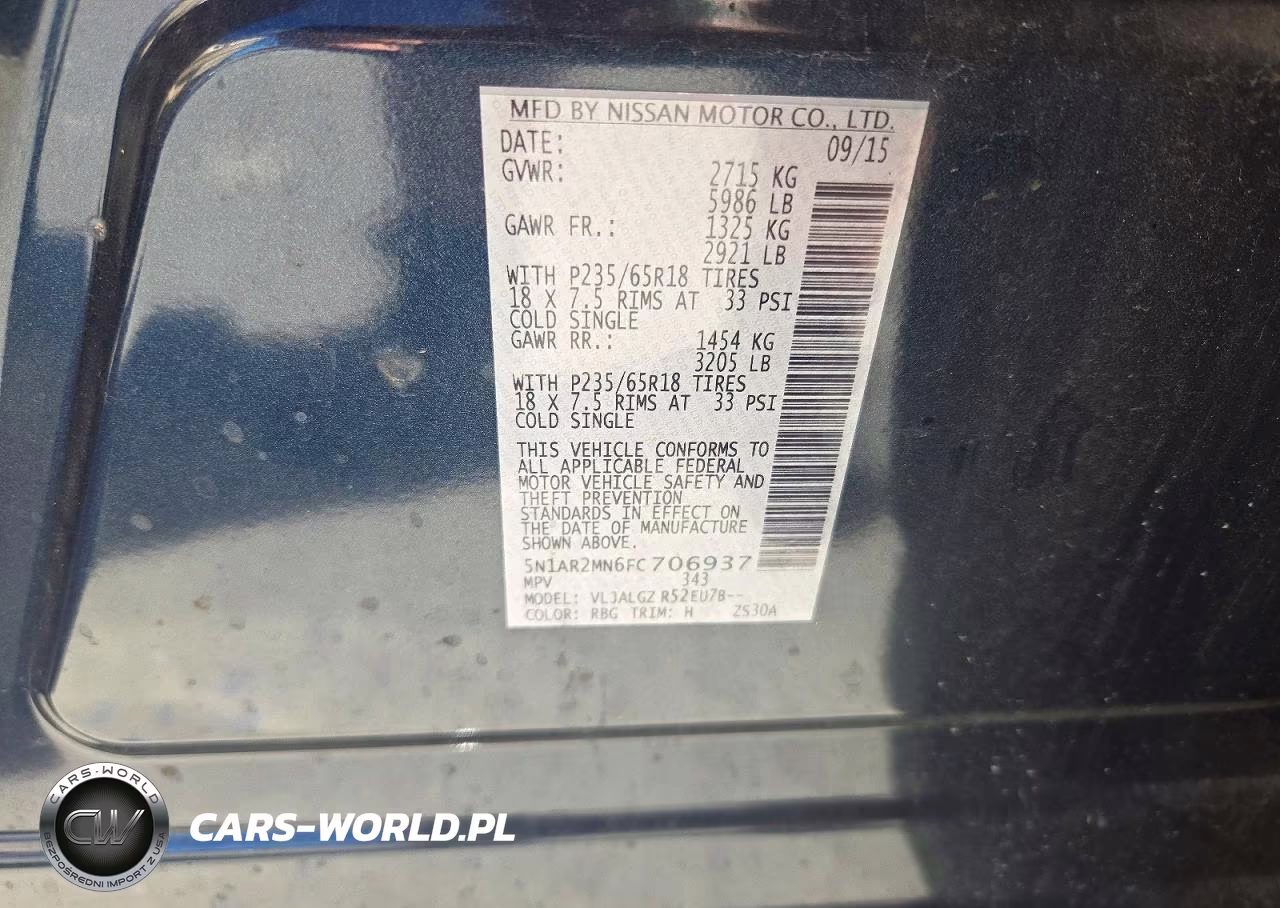 2015 Niss Pathfinder VIN:5N1AR2MN6FC706937 - 13