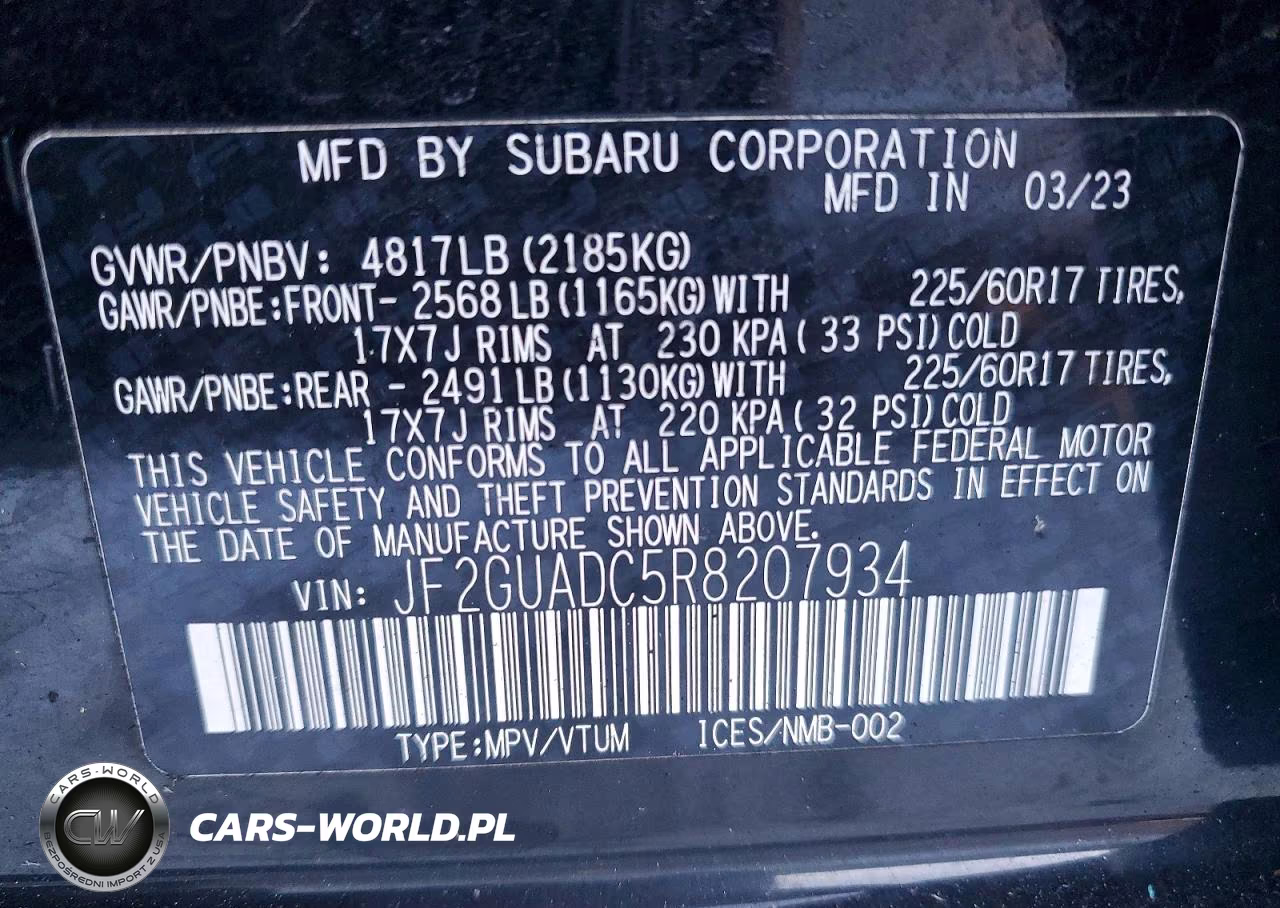 2024 Subaru Crosstrek Premium VIN:JF2GUADC5R8207934 - 13