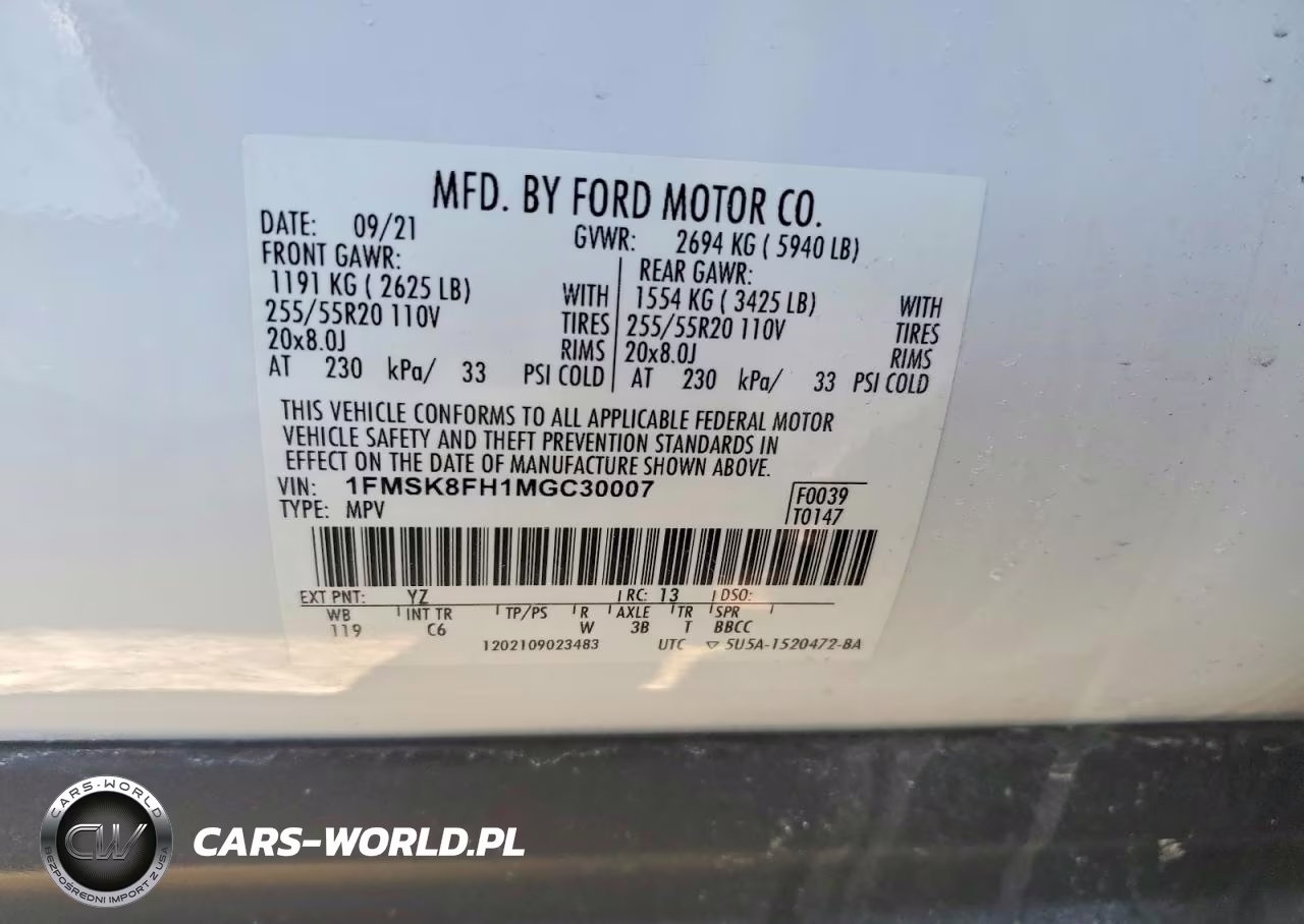 2021 Ford Explorer Limited VIN:1FMSK8FH1MGC30007 - 12