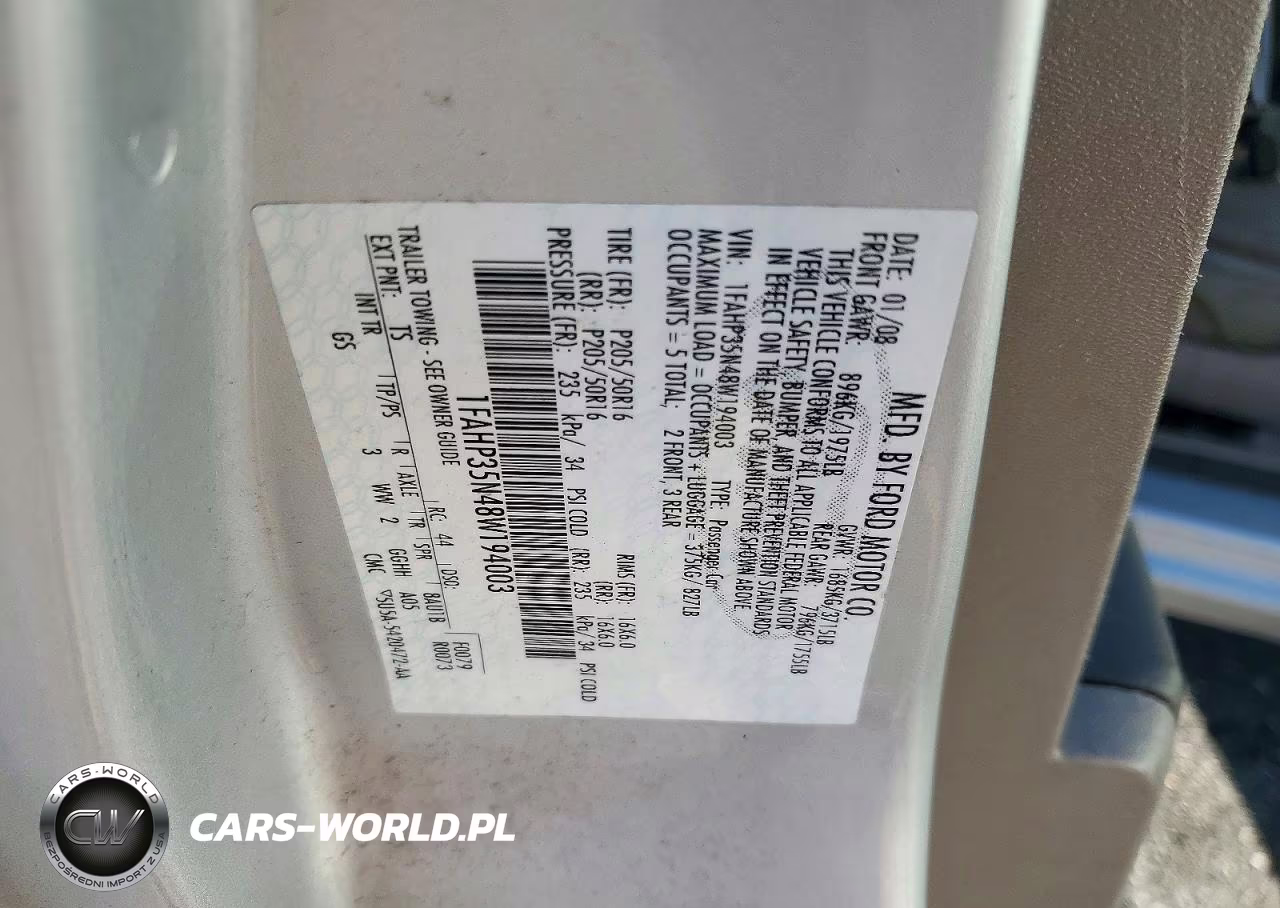 2008 Ford Focus Se VIN:1FAHP35N48W194003 - 12