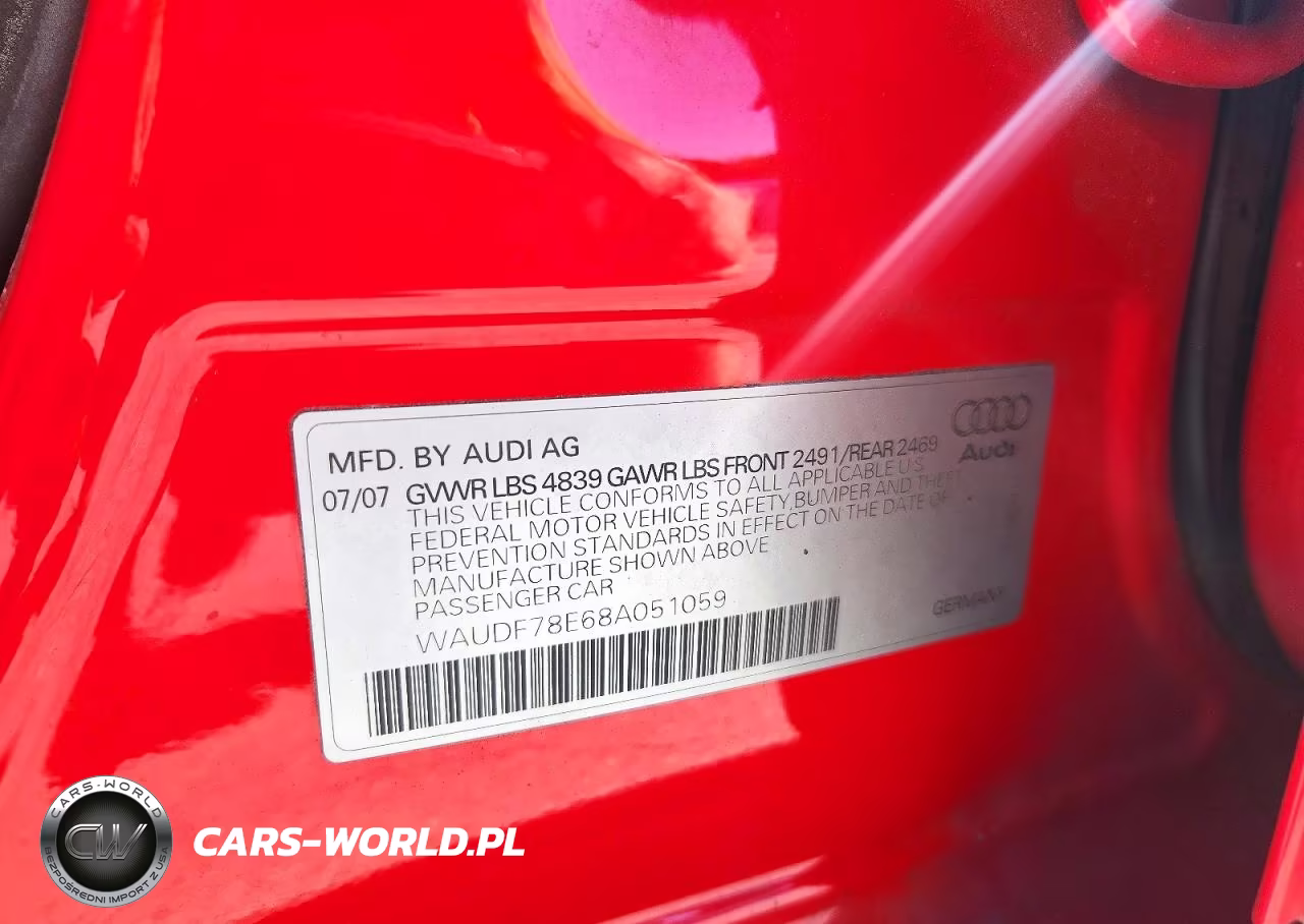2008 Audi A4 2.0T Quattro VIN:WAUDF78E68A051059 - 12