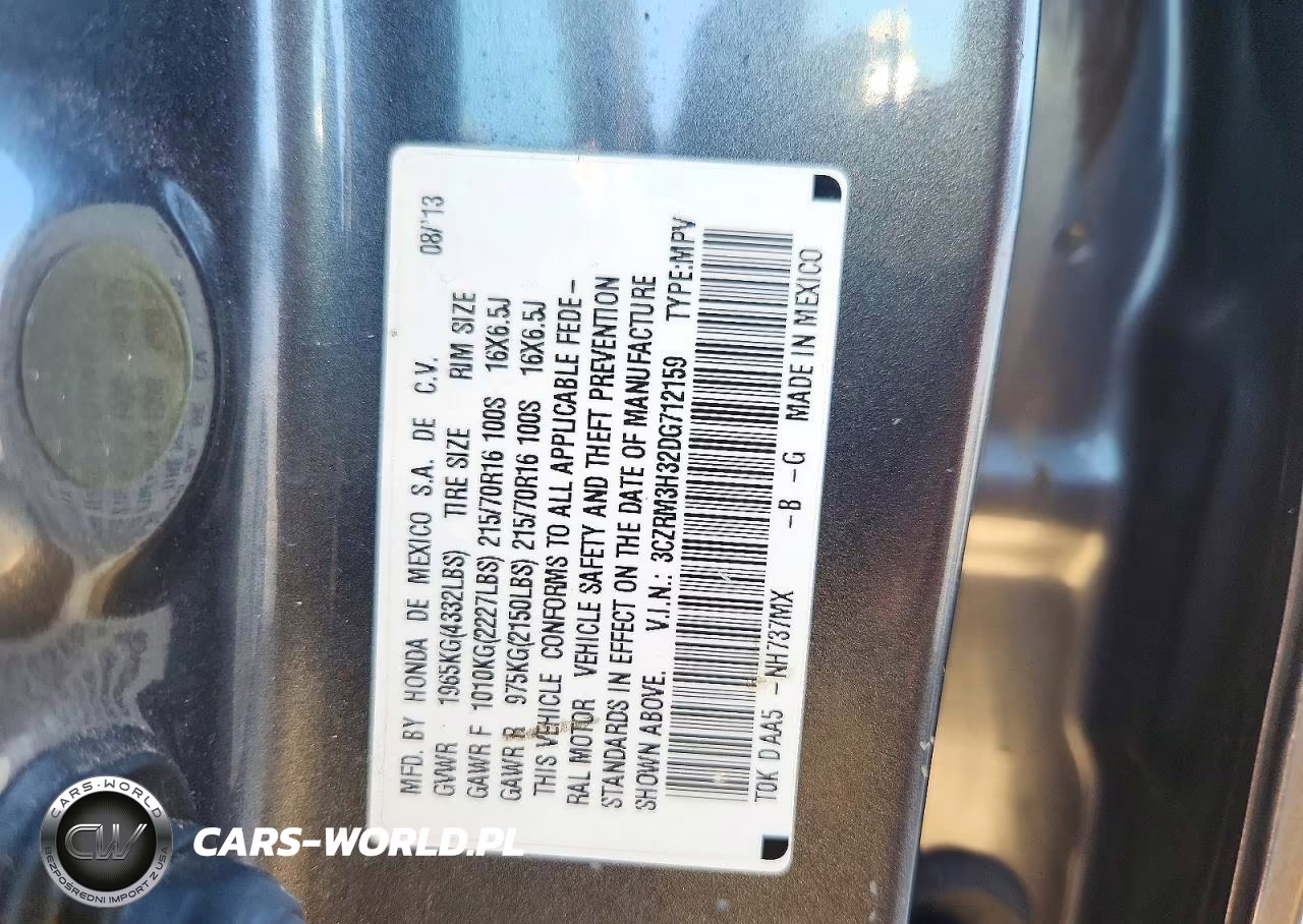 2013 Honda Cr-V Lx VIN:3CZRM3H32DG712159 - 13