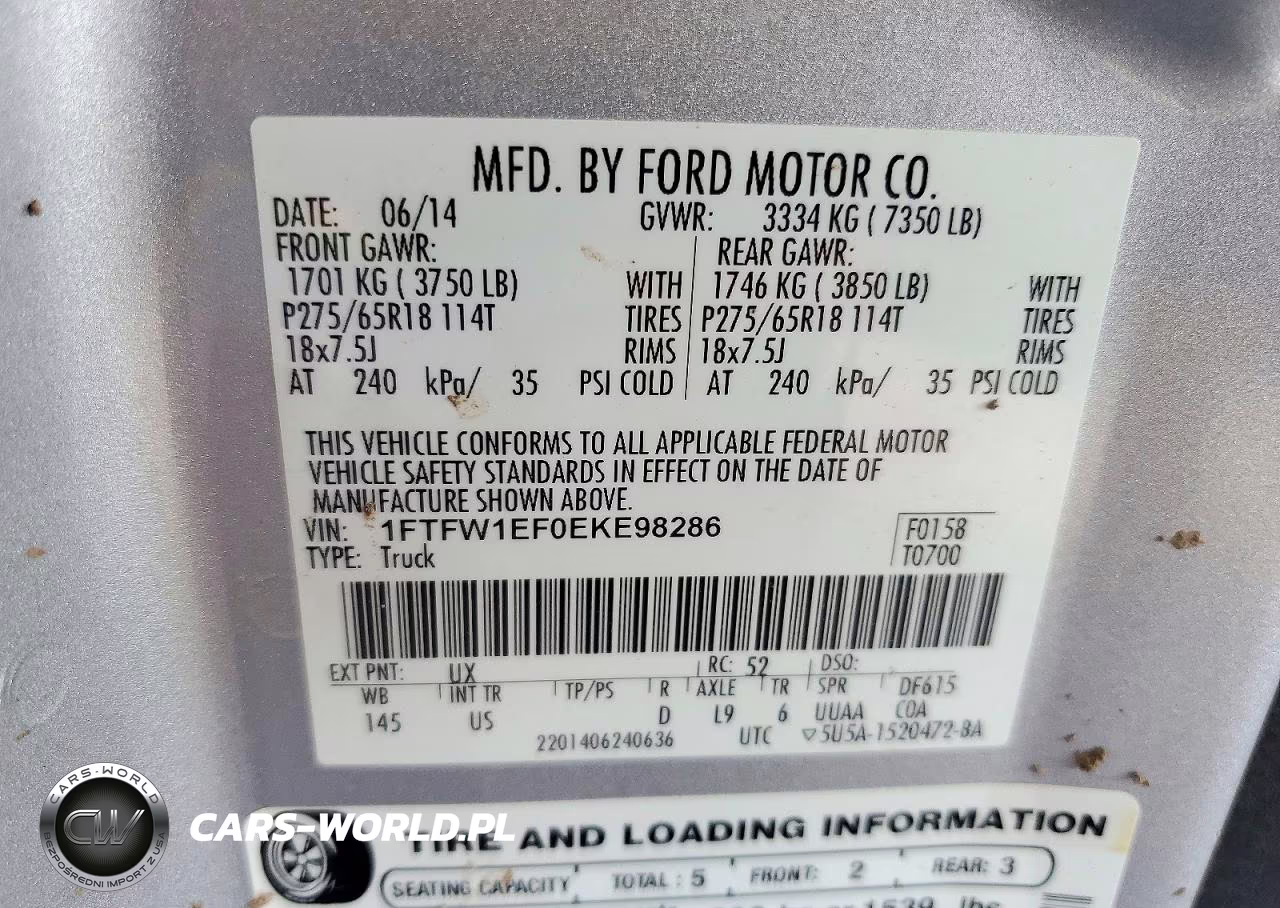 2014 Ford F150 Supercrew VIN:1FTFW1EF0EKE98286 - 12