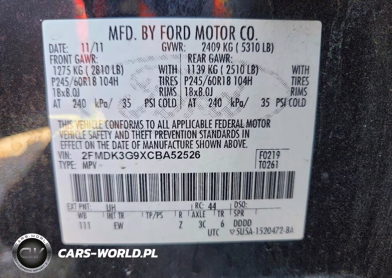 2012 Ford Edge Se VIN:2FMDK3G9XCBA52526 - 12