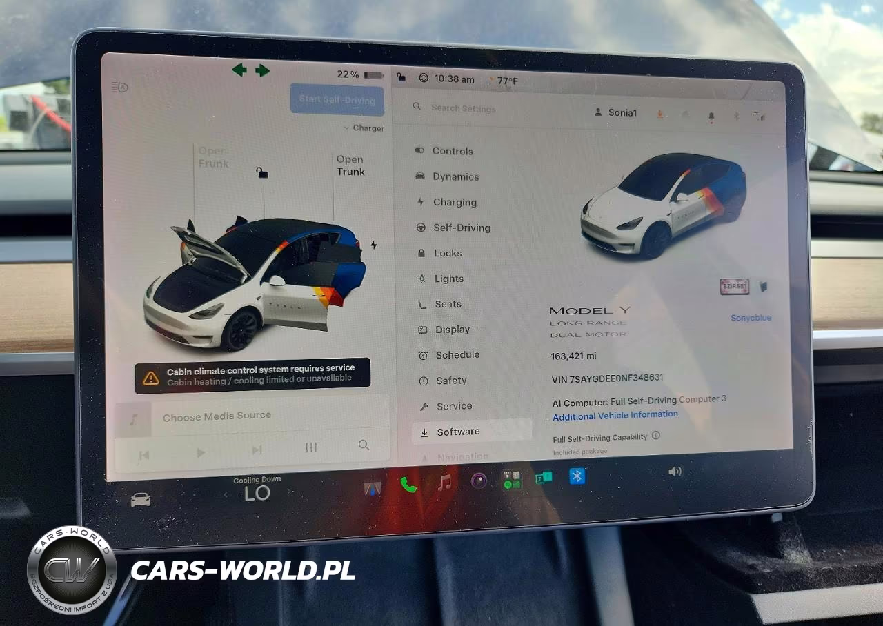 2022 Tesla Model Y VIN:7SAYGDEE0NF348631 - 9