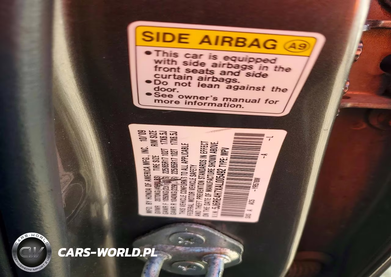 2010 Honda Cr-V Exl VIN:5J6RE4H7XAL005492 - 12