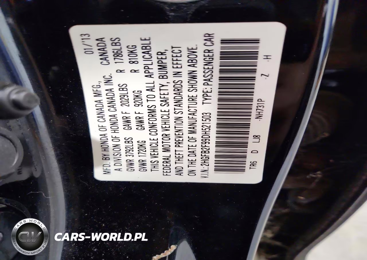 2013 Honda Civic Exl VIN:2HGFB2F99DH521503 - 12