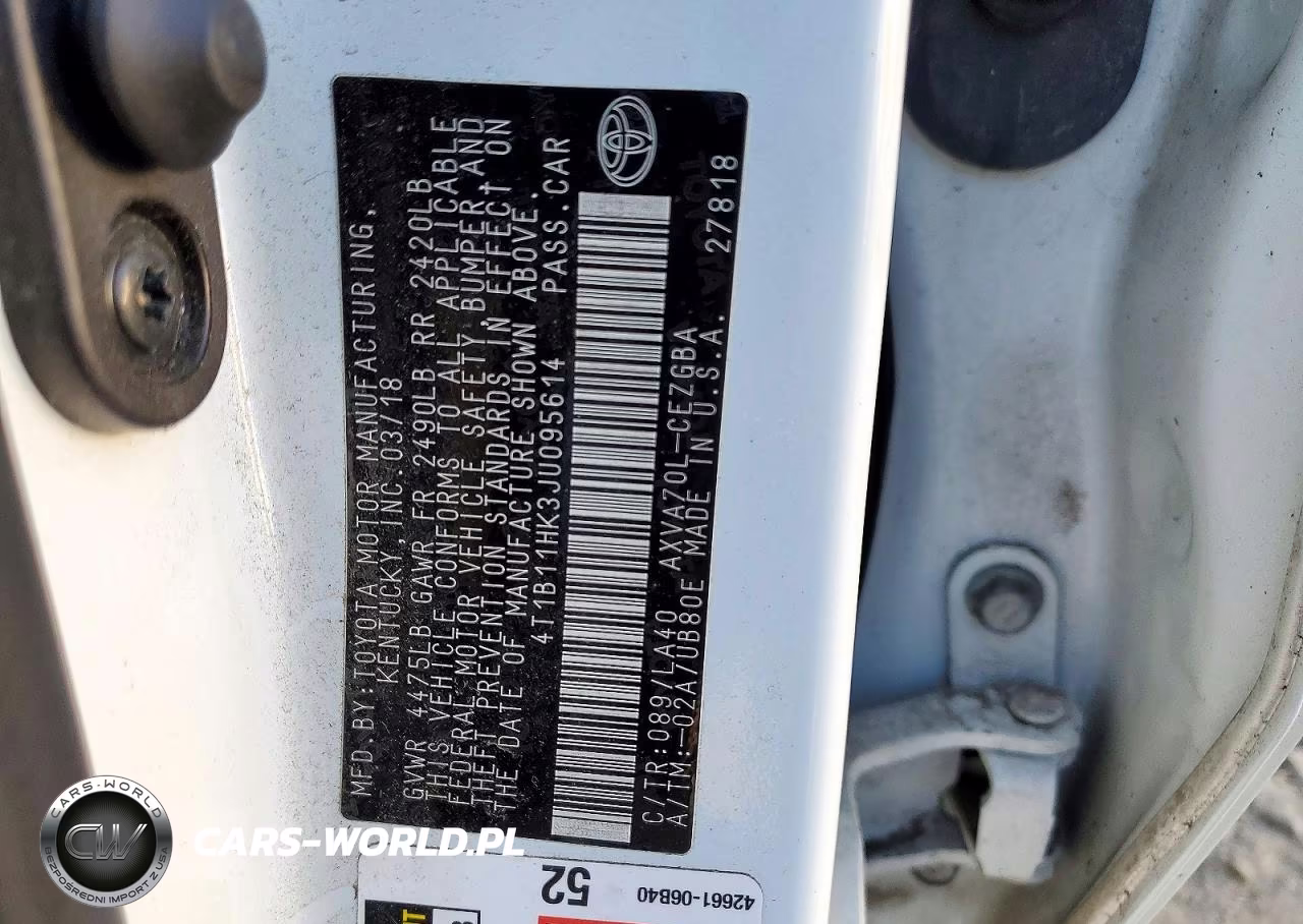2018 Toyota Camry Xle VIN:4T1B11HK3JU095614 - 12