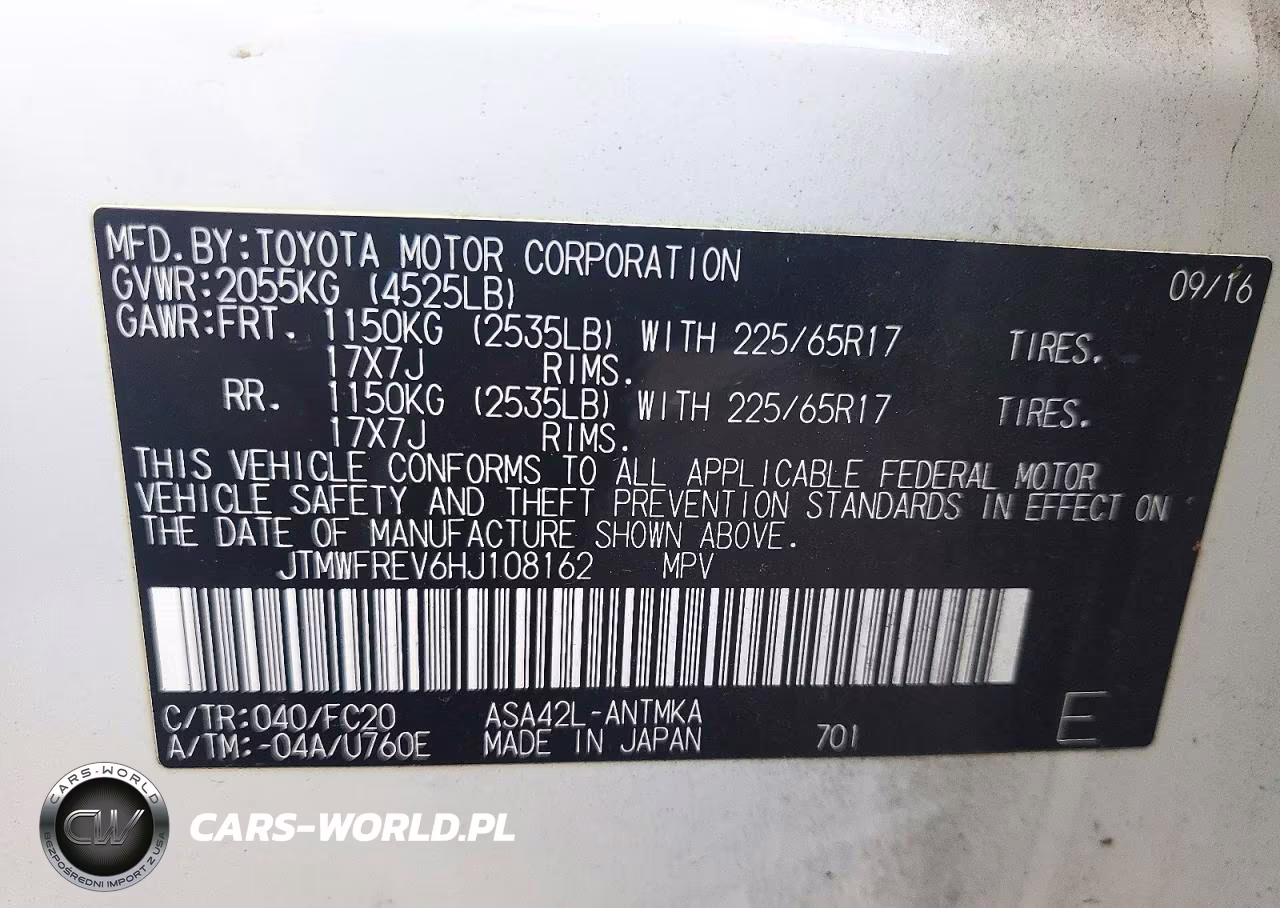 2017 Toyota Rav4 Xle VIN:JTMWFREV6HJ108162 - 12