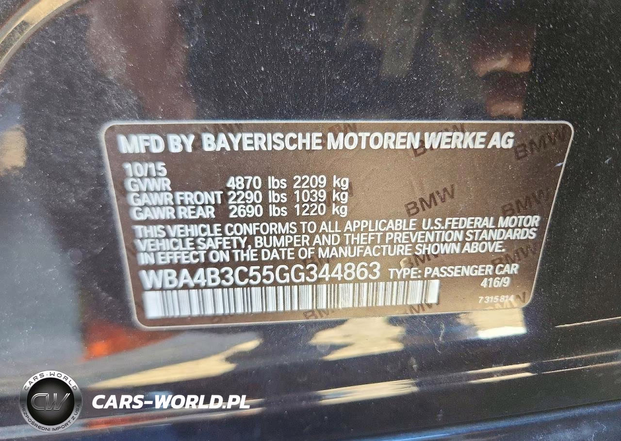 BMW 435 XI GRA VIN:WBA4B3C55GG344863 - 12