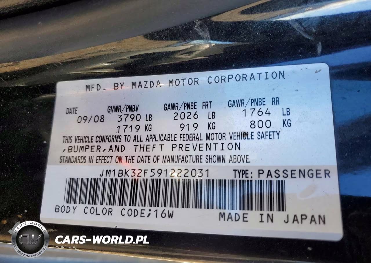 2009 Mazda 3 VIN:JM1BK32F591222031 - 12