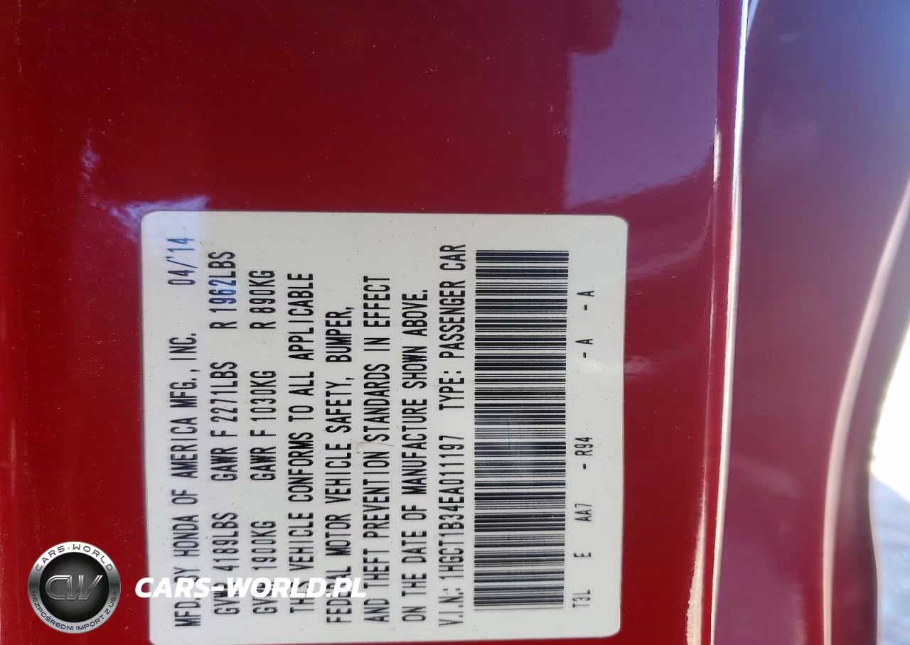 2014 Honda Accord Lx-S VIN:1HGCT1B34EA011197 - 12
