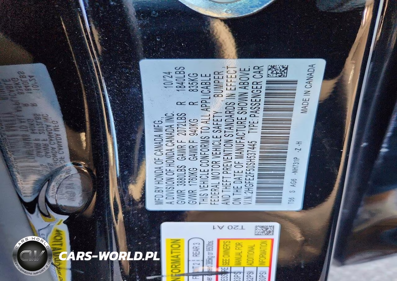 2025 Honda Civic Sport VIN:2HGFE2F50SH537445 - 12