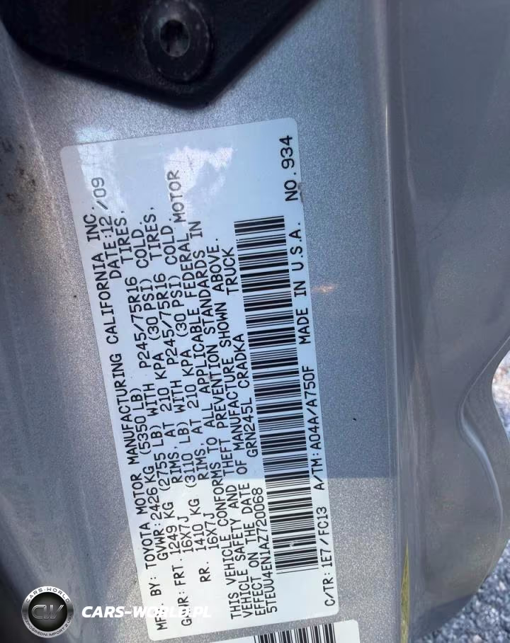 2010 Toyota Tacoma V6 VIN:5TEUU4EN1AZ720068 - 10