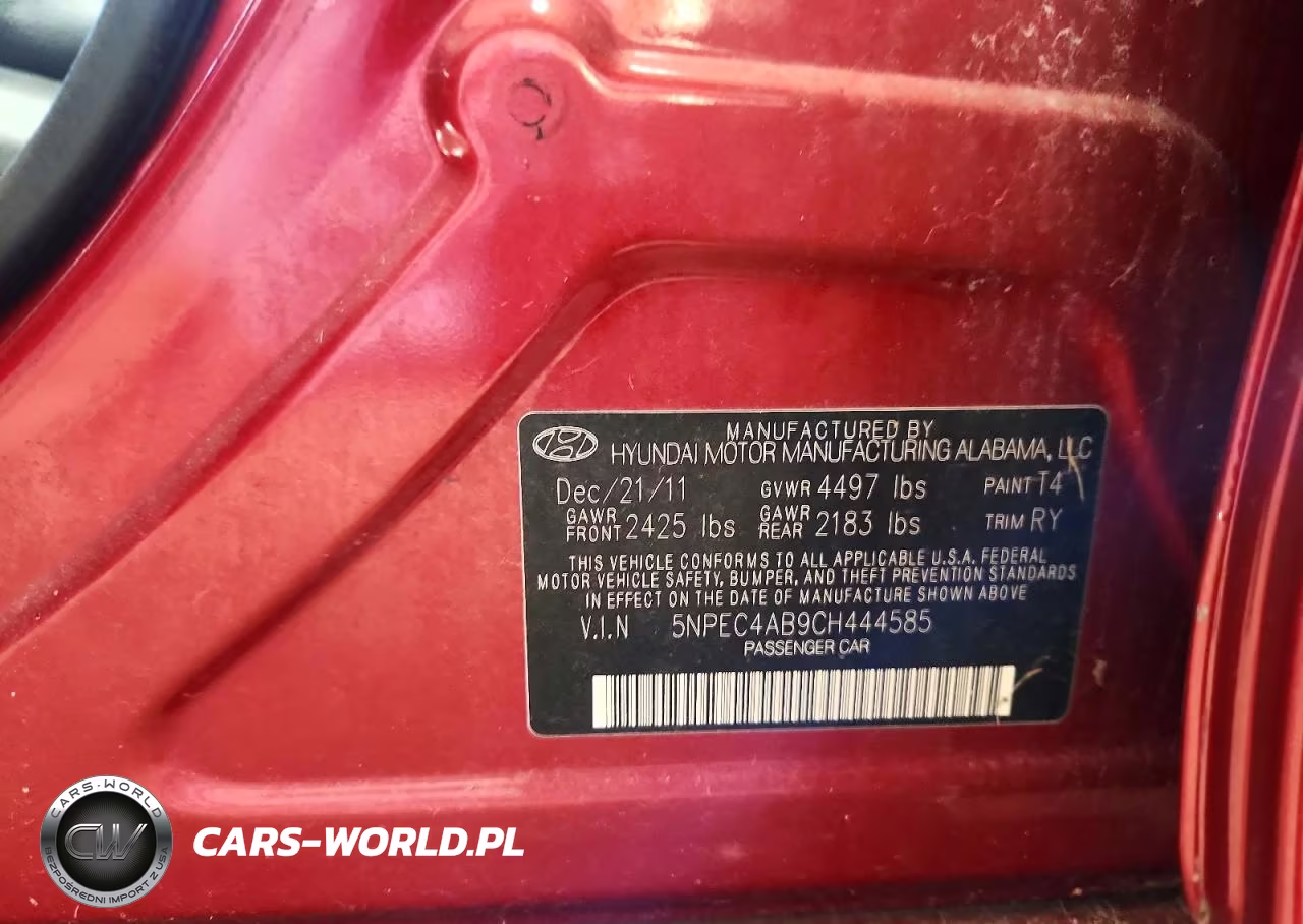 2012 Hyundai Sonata Se 2.0T VIN:5NPEC4AB9CH444585 - 13