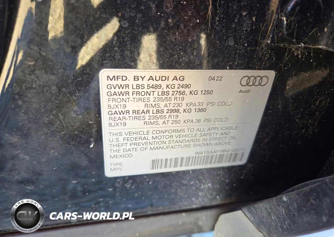 2022 Audi Q5 Premium 45 VIN:WA1GAAFY9N2103213 - 14