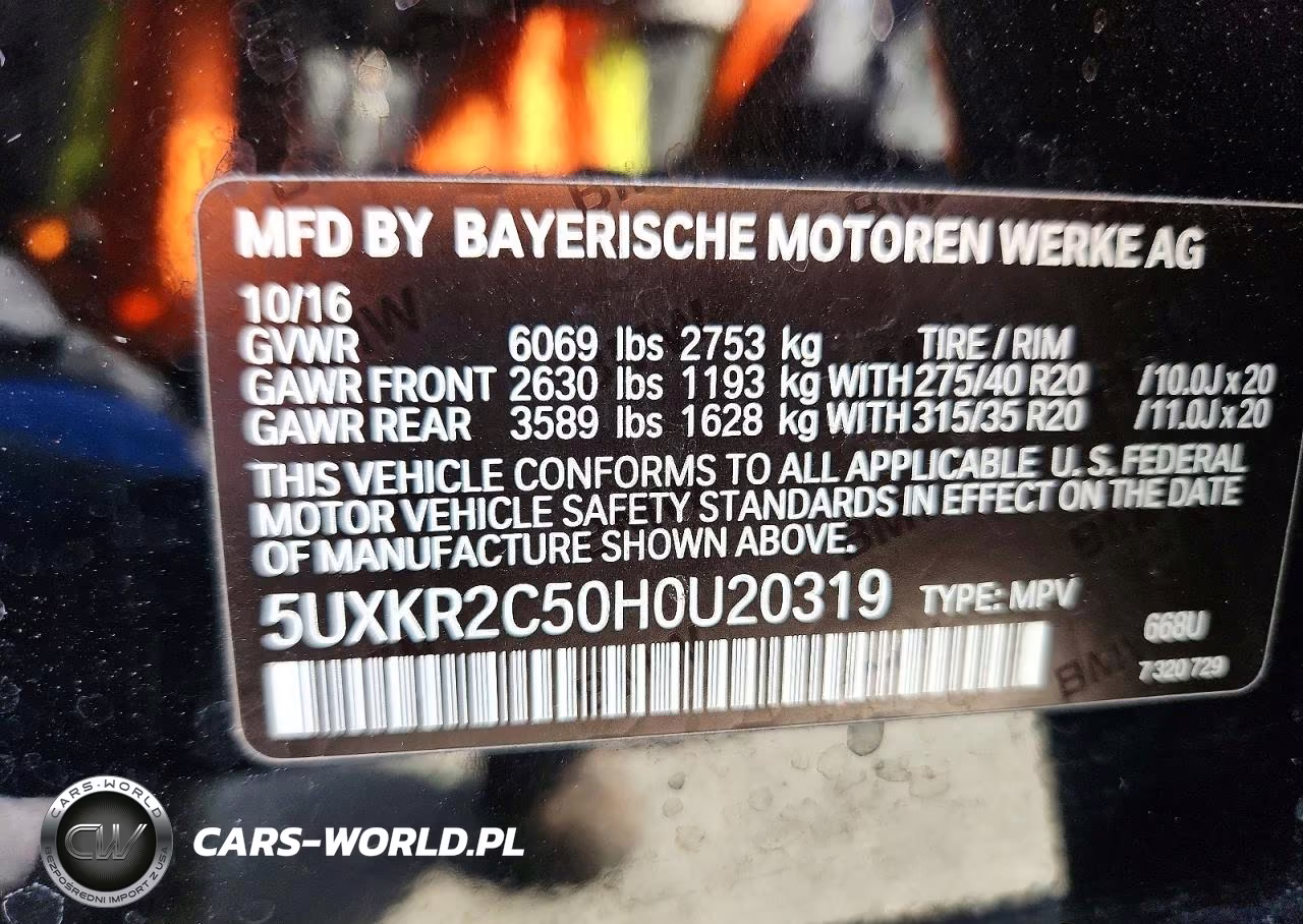 2017 BMW X5 Sdrive35I VIN:5UXKR2C50H0U20319 - 13
