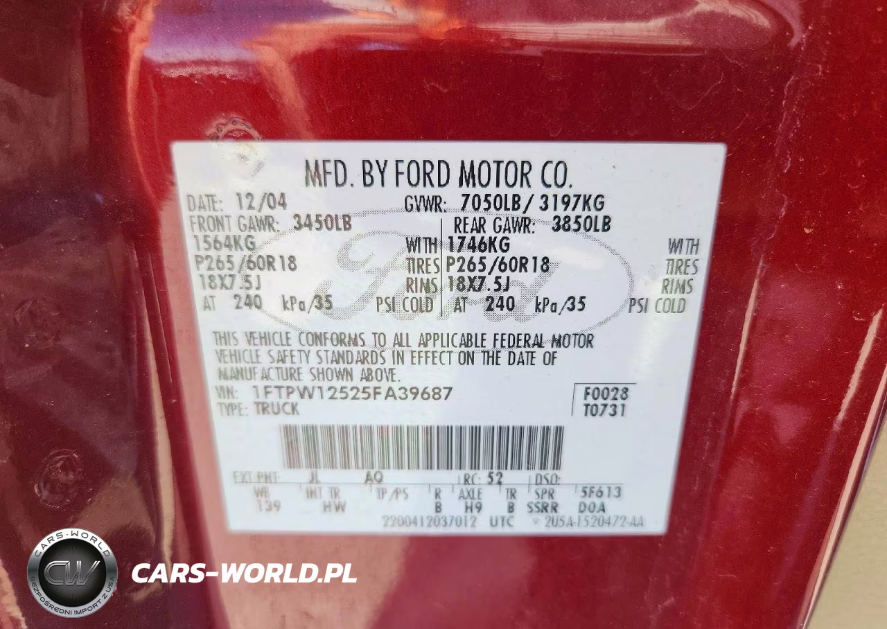 2005 Ford F150 Supercrew VIN:1FTPW12525FA39687 - 12