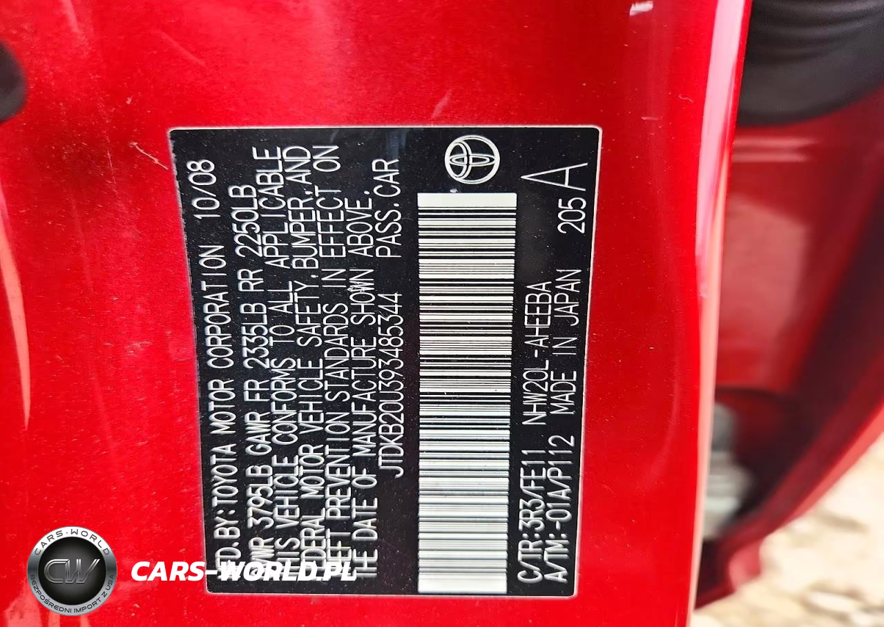 2009 Toyota Prius Base VIN:JTDKB20U393485344 - 12